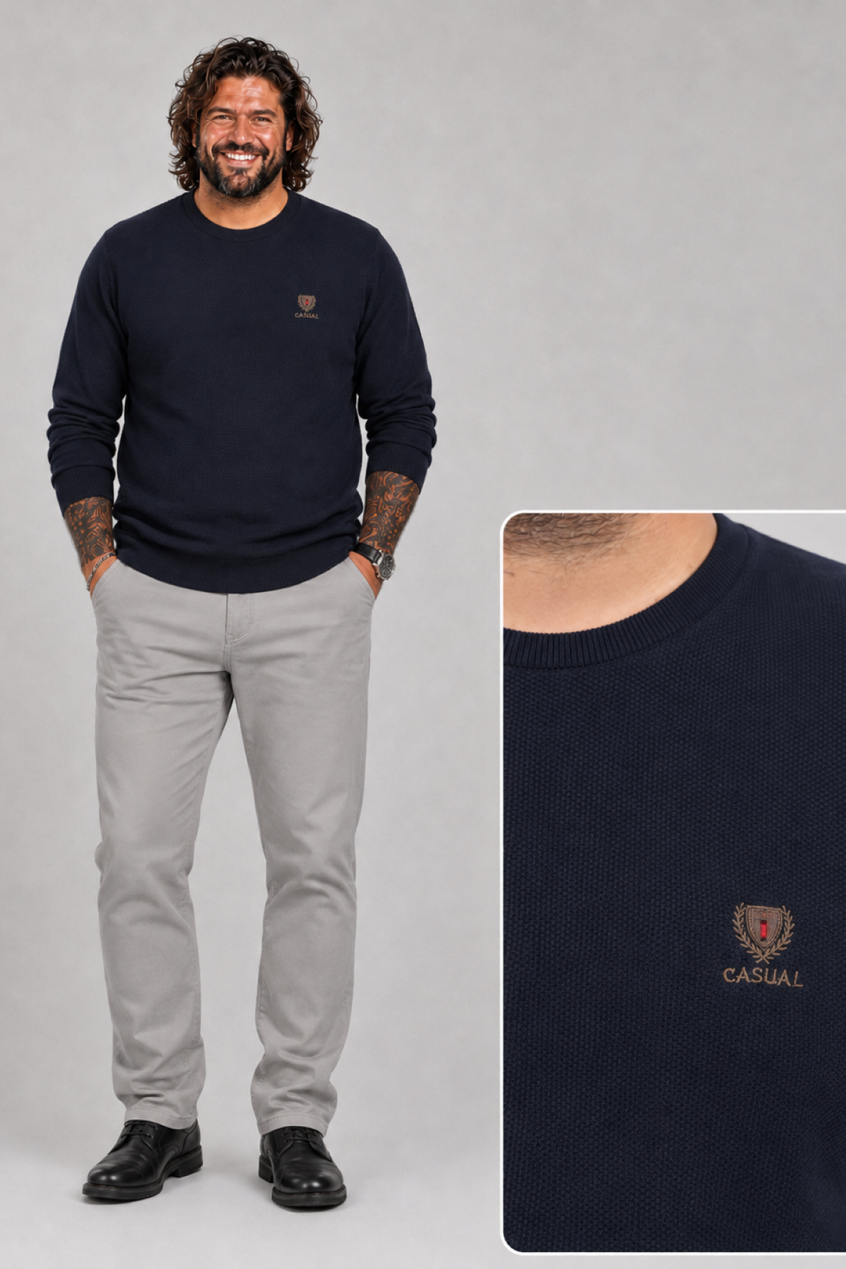MocGrande Büyük Beden Sweatshirt Gipeli Casual 22712 SIYAH