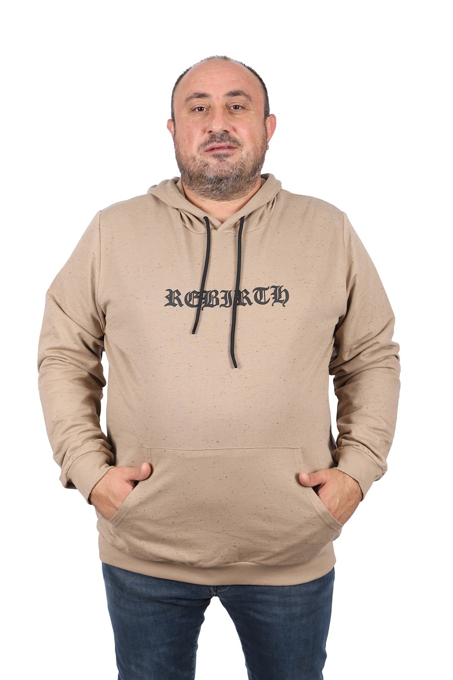MocGrande Büyük Beden Sweatshirt Kapşonlu Rebirth 22701