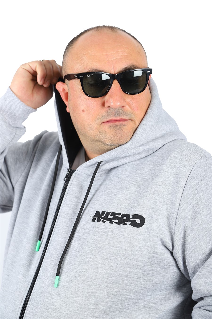 Mocgrande Büyük Beden Sweatshirt Nitro 22739 GRI MELANJ
