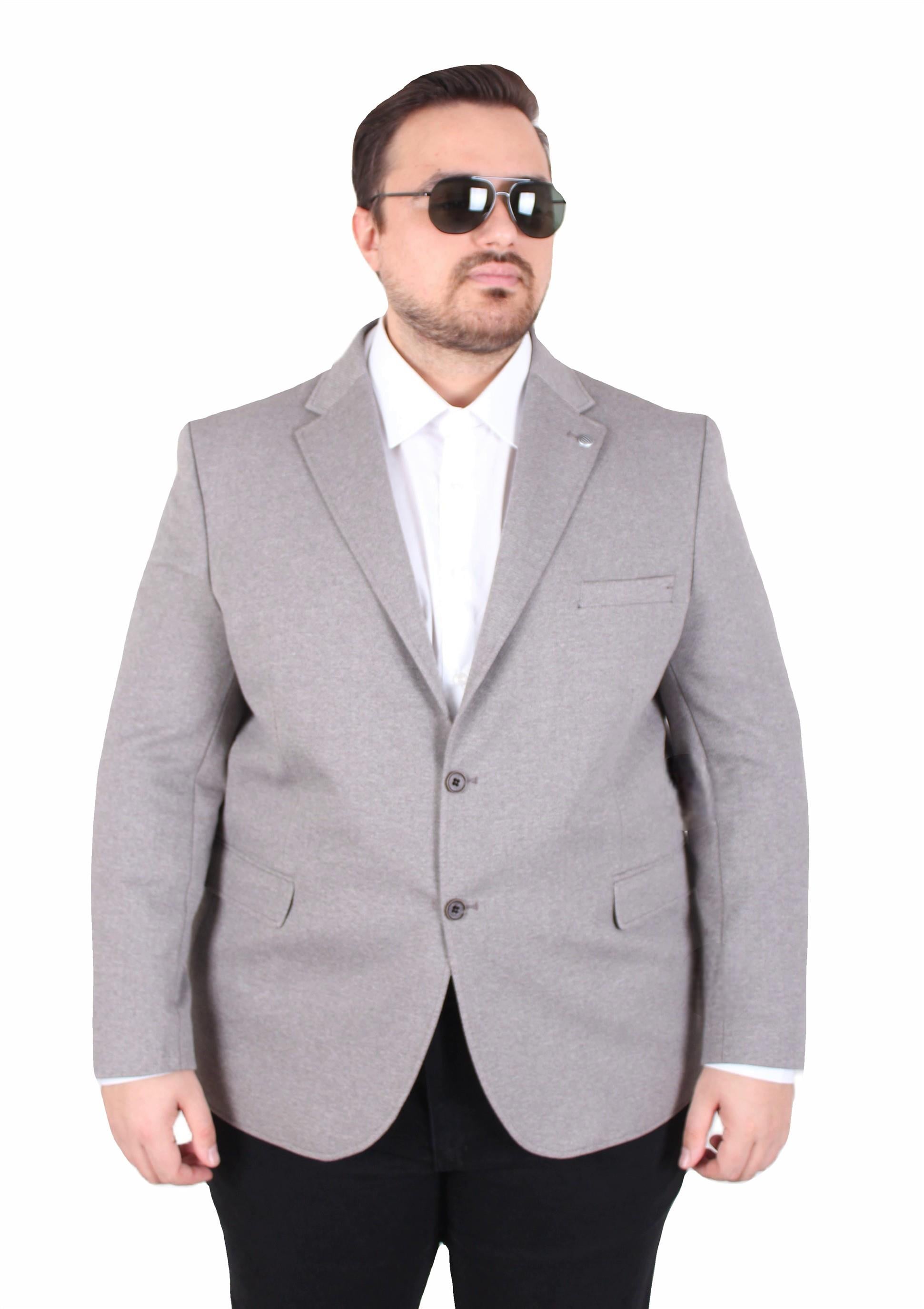 Mocgrande Erkek Büyük Beden 4 Drop Blazer Sedef Ceket 500606 TOPRAK