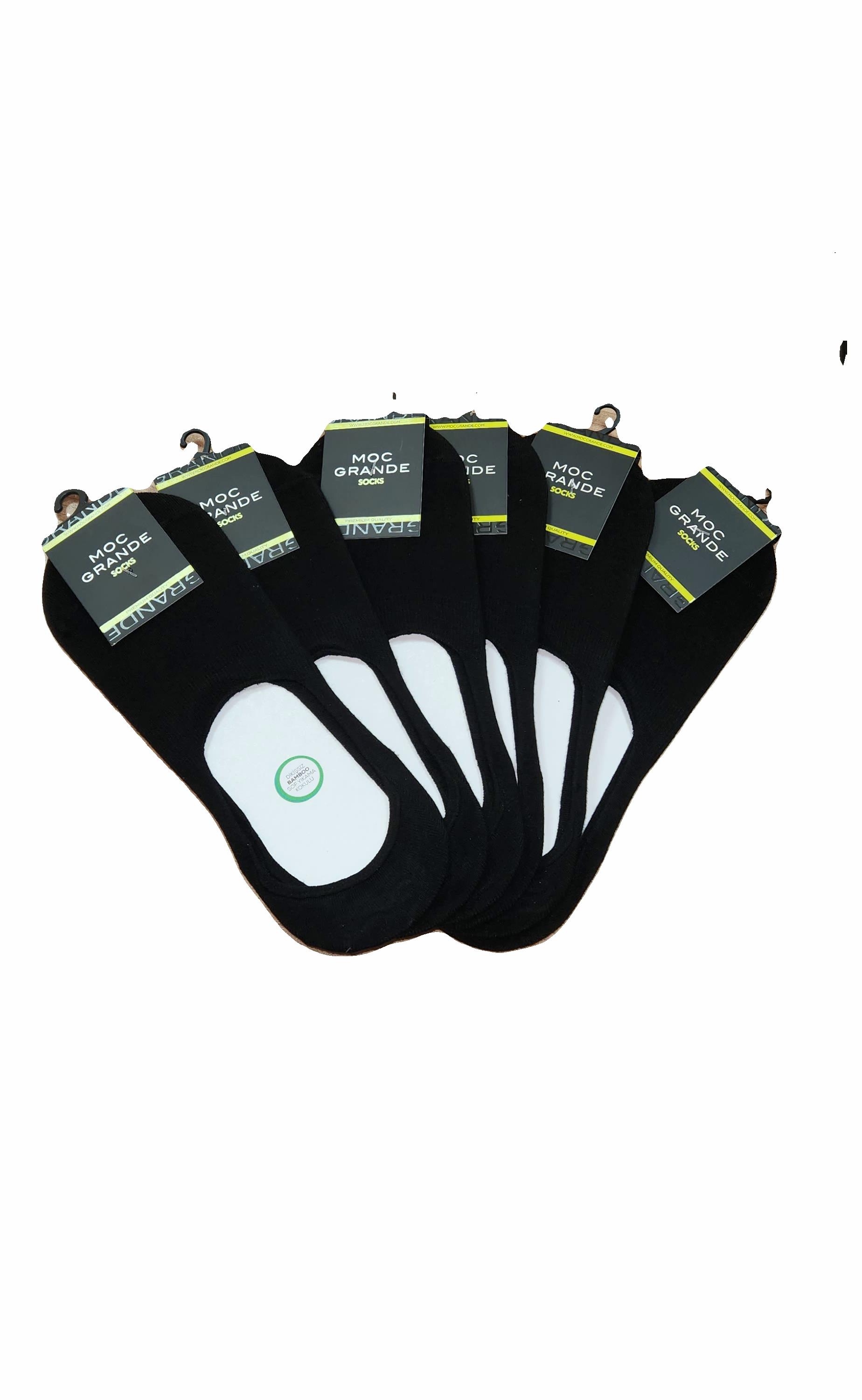 MocGrande Erkek Büyük Beden Bambu Dikişsiz Babet Çorap 11920 SIYAH