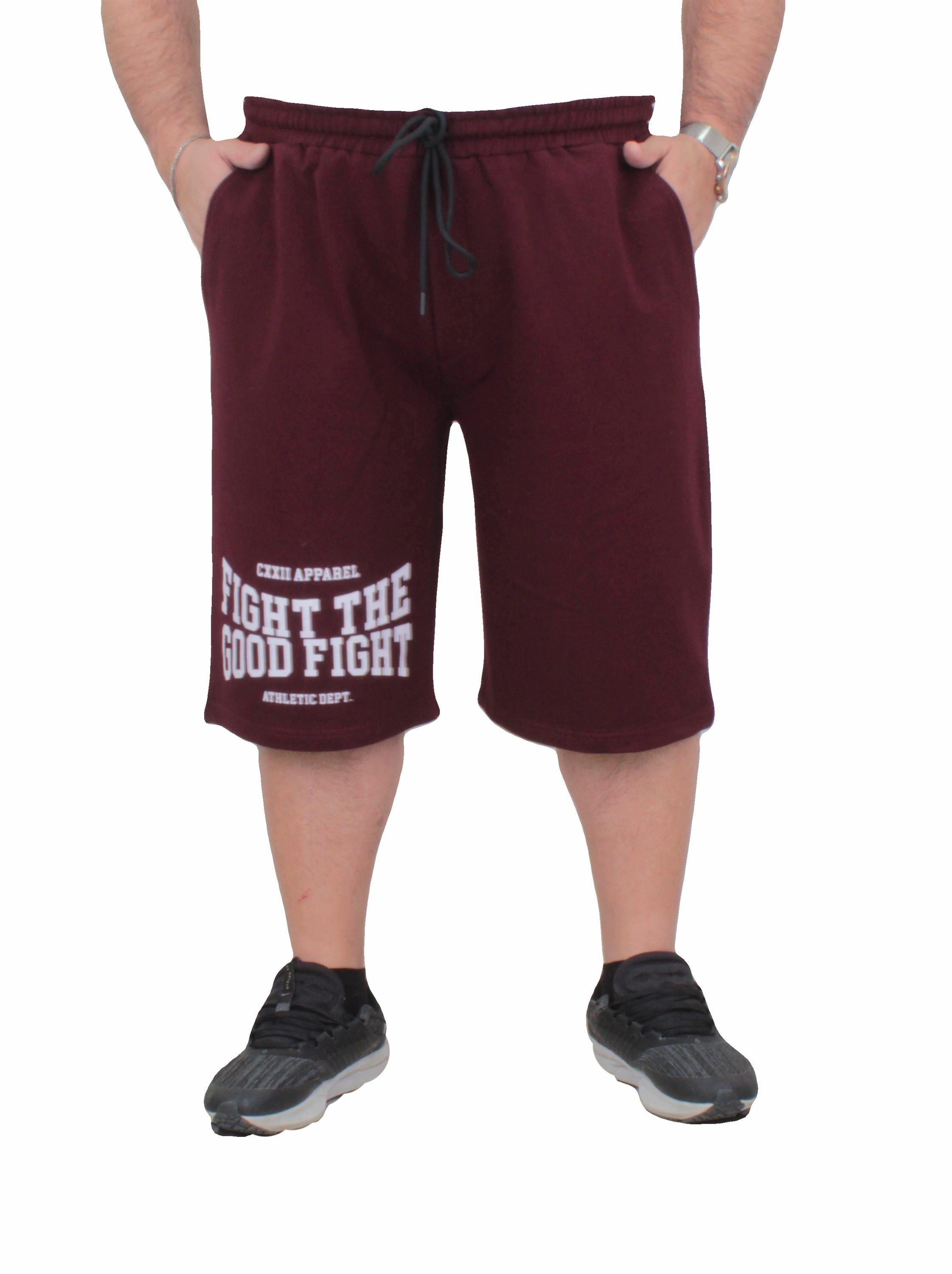 Mocgrande Erkek Büyük Beden Penye Şort Good Fight 24632 MURDUM