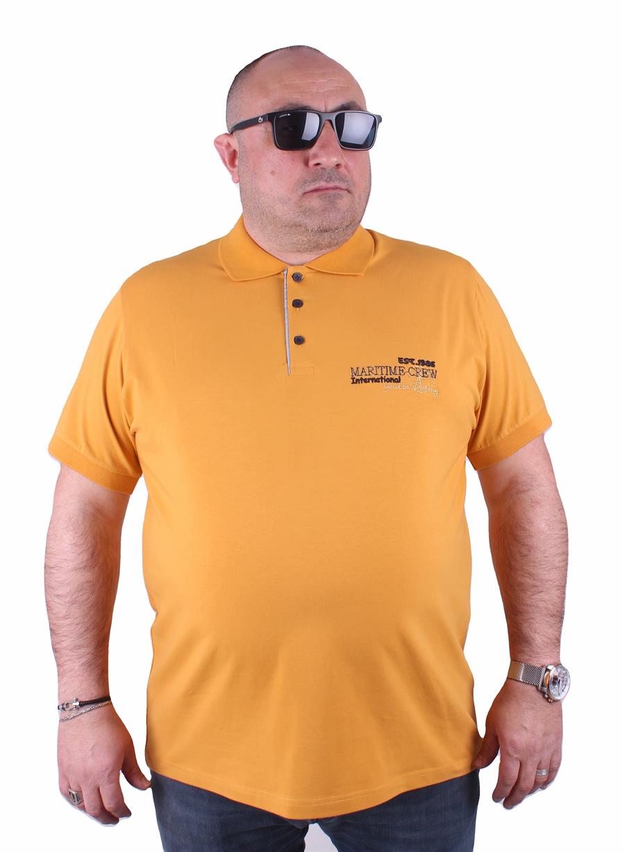 Mocgrande Erkek Büyük Beden Polo Tişört Maritime Crew 23401 HARDAL