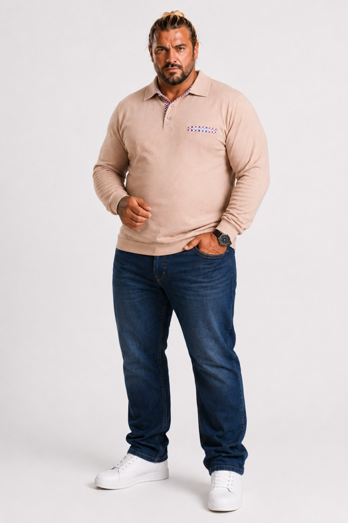 MocGrande Erkek Büyük Beden Polo Yaka Sweat Flota Cep 24407 S.KAHVE