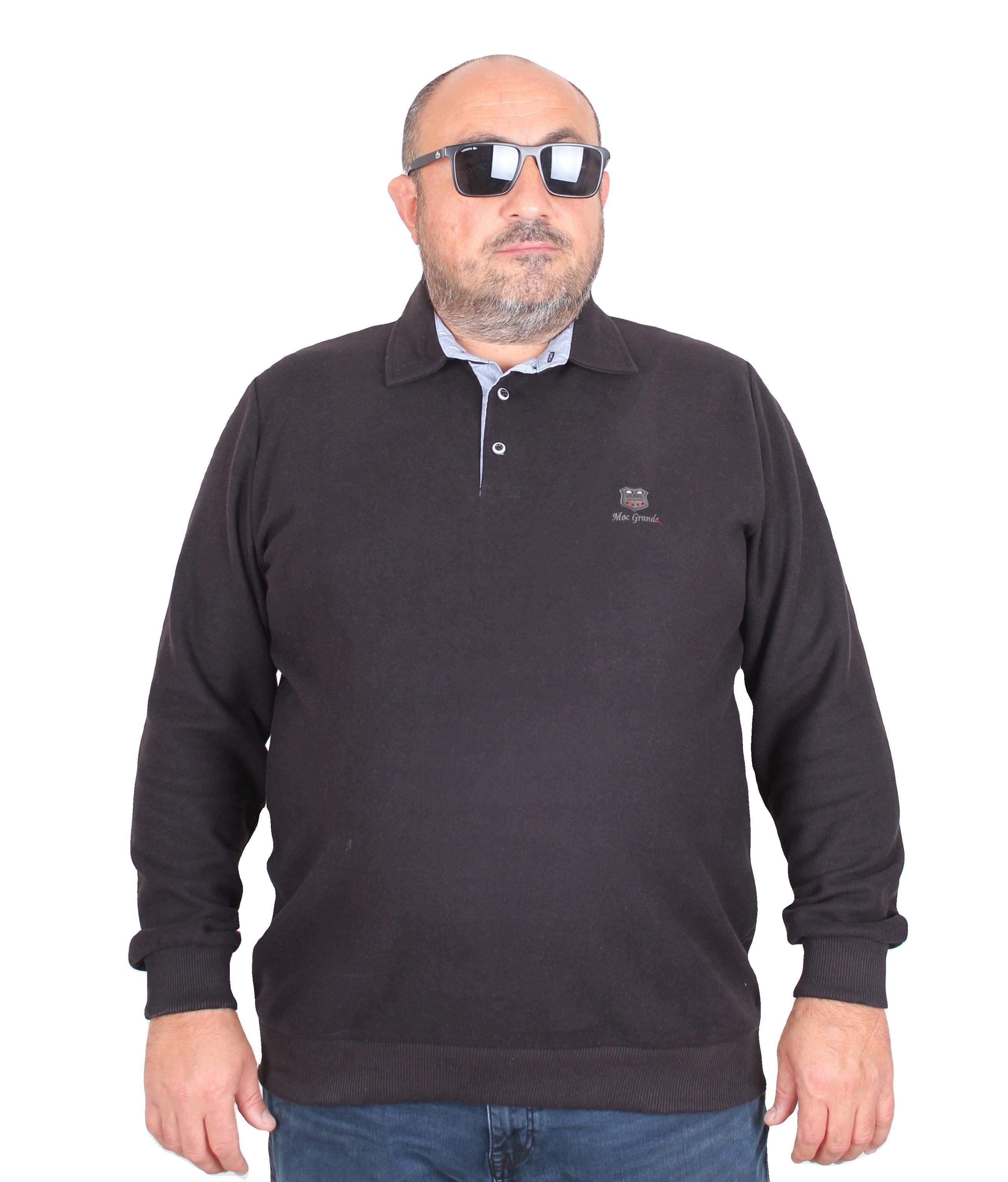 MocGrande Erkek Büyük Beden Polo Yaka Sweat Moc Grande 24410 SIYAH