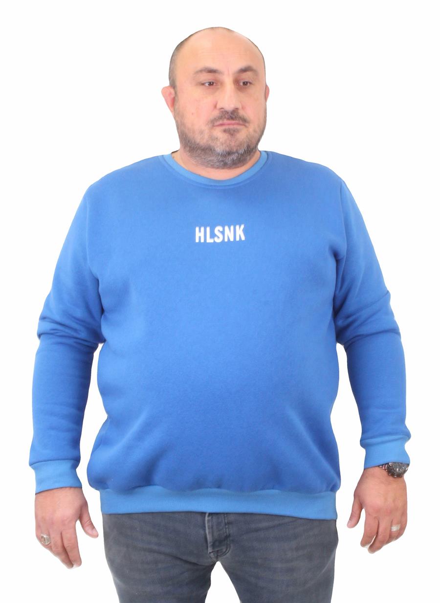 Mocgrande Erkek Büyük Beden Sıfır Yaka Sweat Hlsnk 23204 SAKS