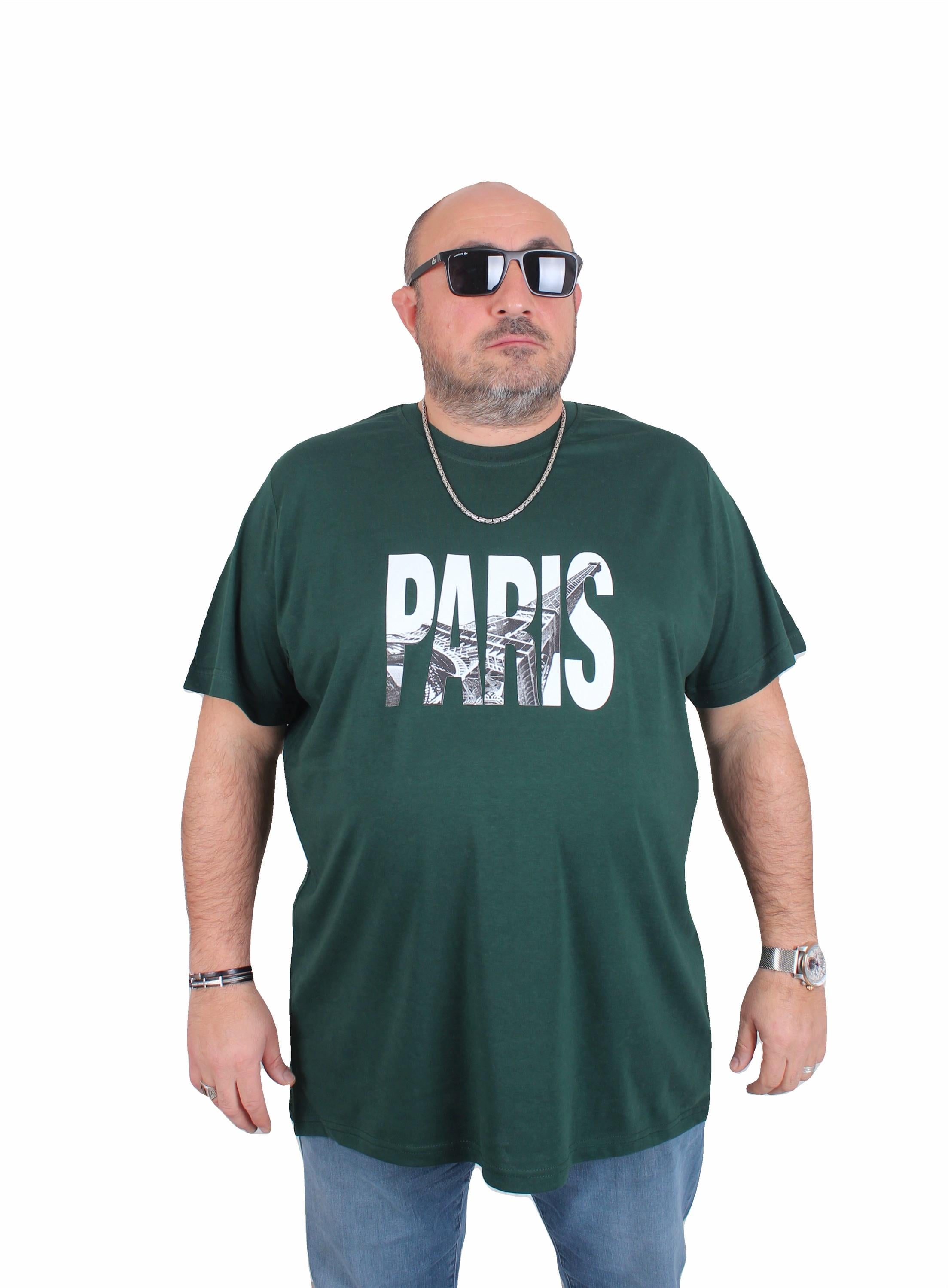 Mocgrande Erkek Büyük Beden Sıfır Yaka Tişört Paris 25179 NEFTI