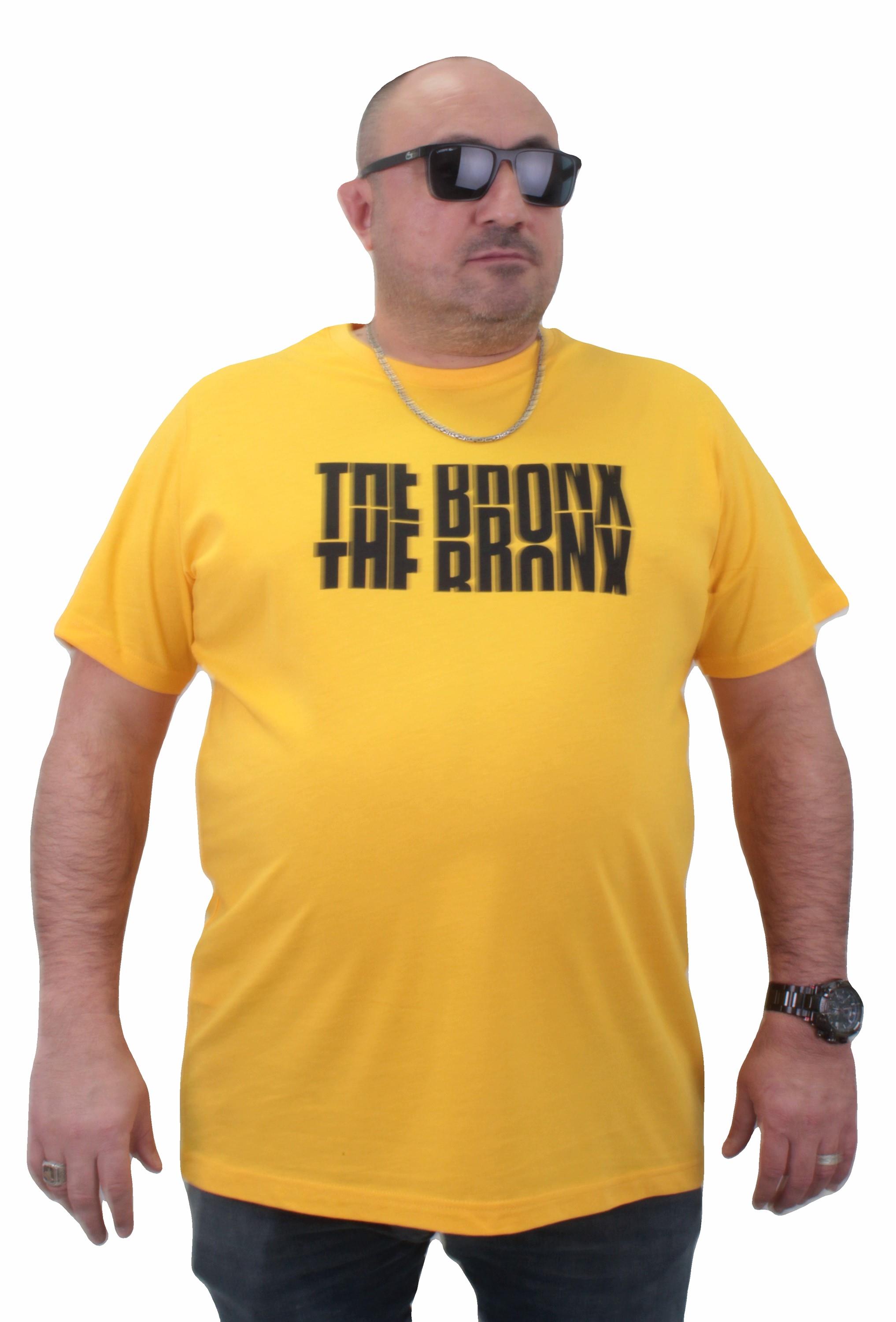 Mocgrande Erkek Büyük Beden Sıfır Yaka Tişört The Bronx 23174 SARI