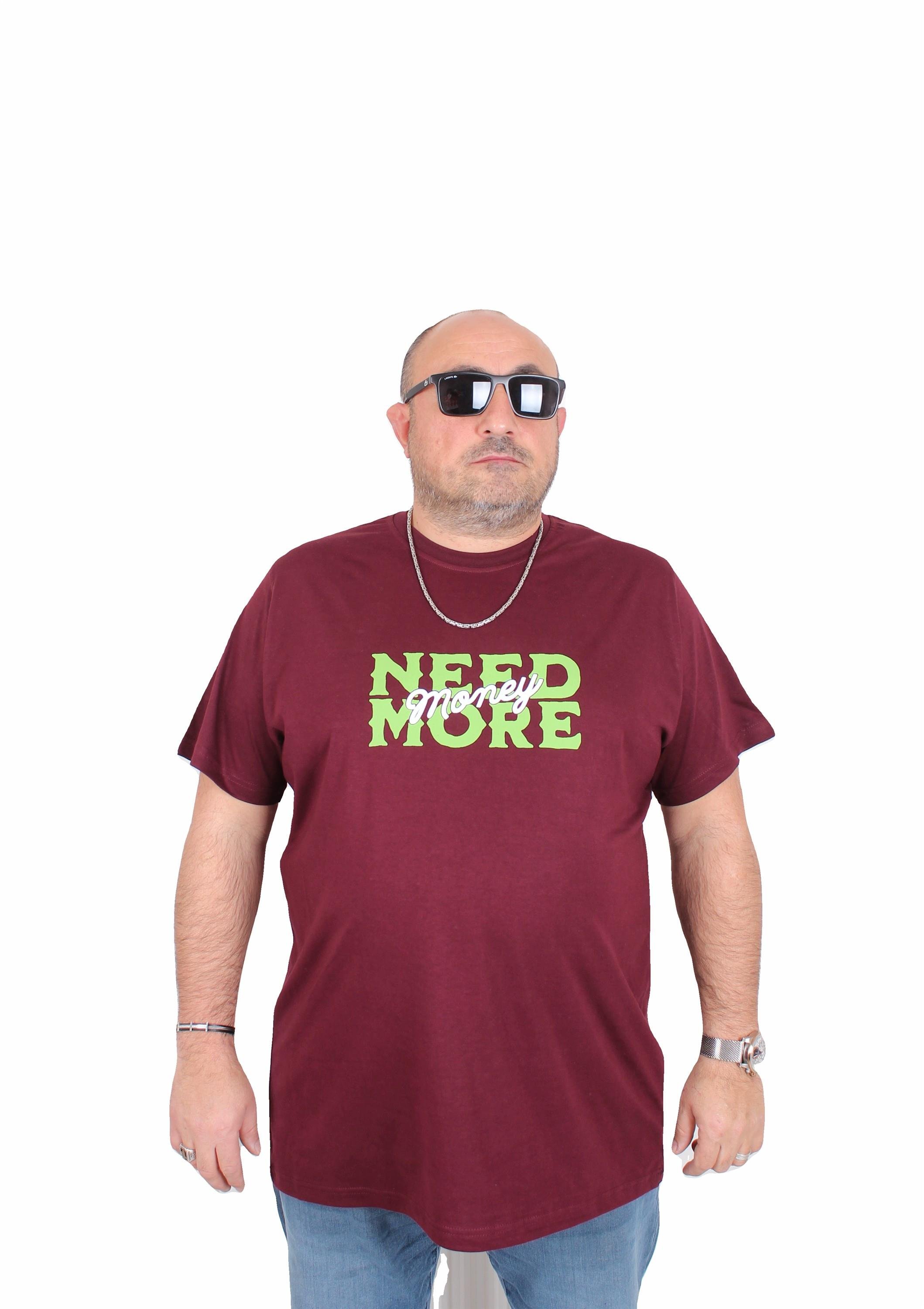 Mocgrande Erkek Büyük Beden Sıfır Yaka Tişört Need More 25139 MURDUM