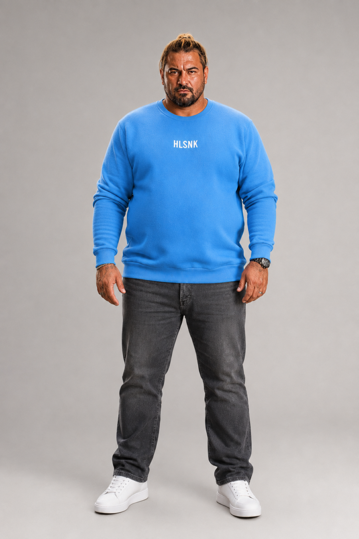 Mocgrande Erkek Büyük Beden Sıfır Yaka Sweat Hlsnk 23204 SAKS