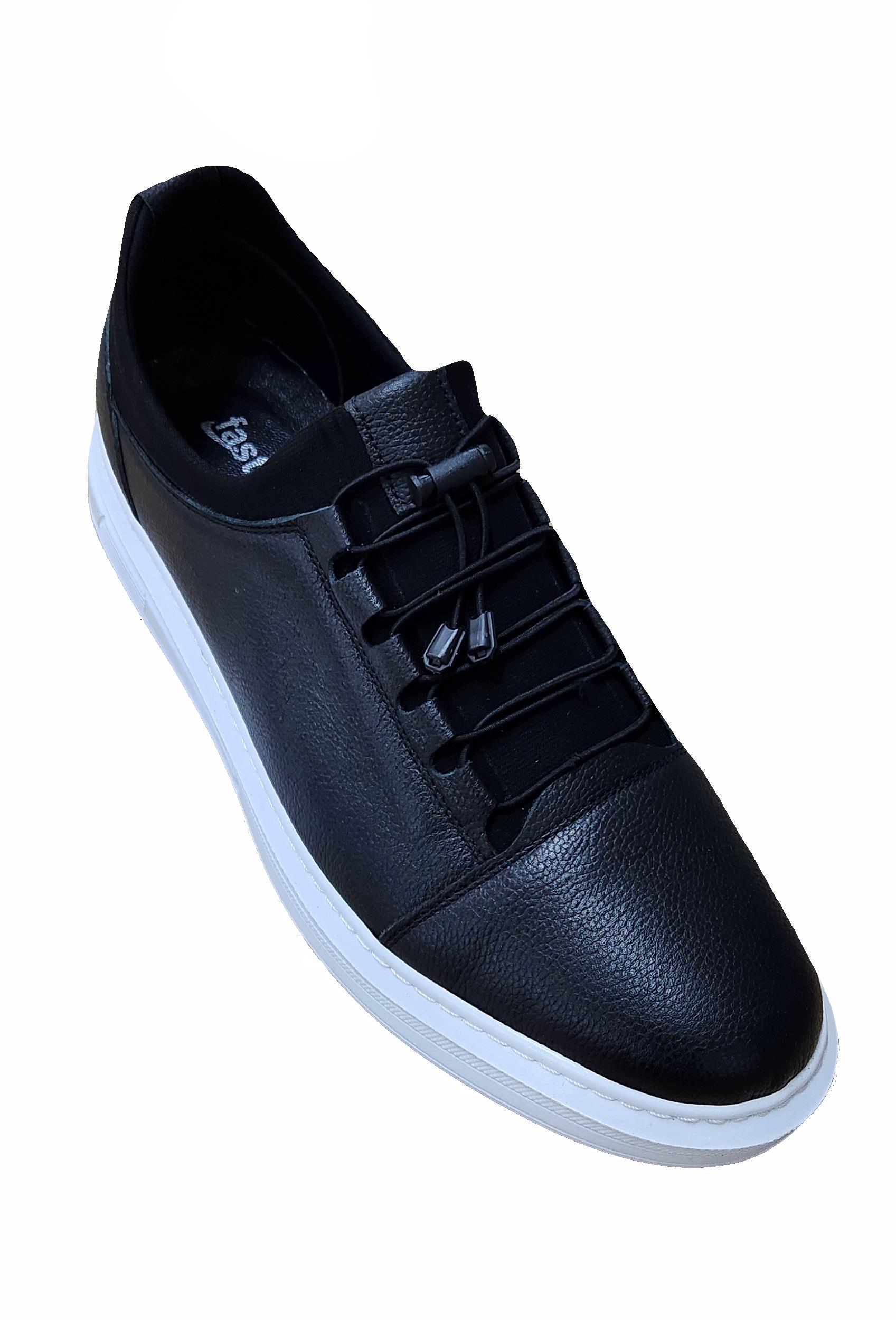 Mocgrande Erkek Hakiki Deri Bağcıklı Spor Ayakkabı 15207 SIYAH