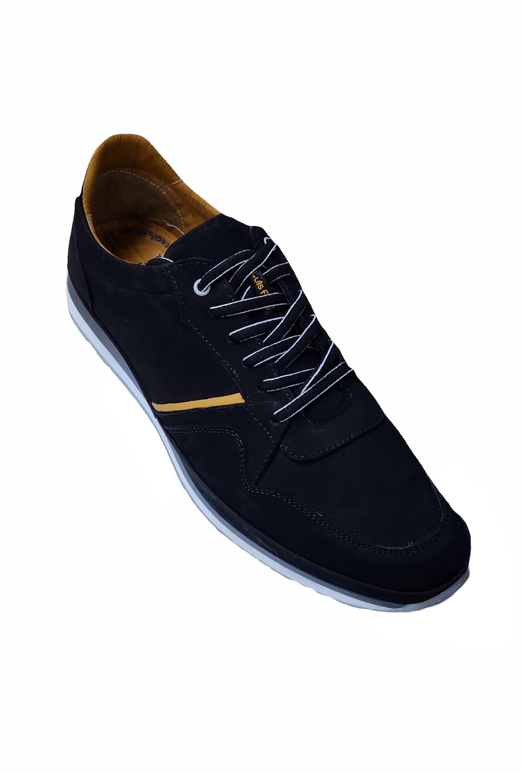 Mocgrande Erkek Hakiki Deri Nubuk Spor Bağcıklı Ayakkabı CTN4465 SIYAH