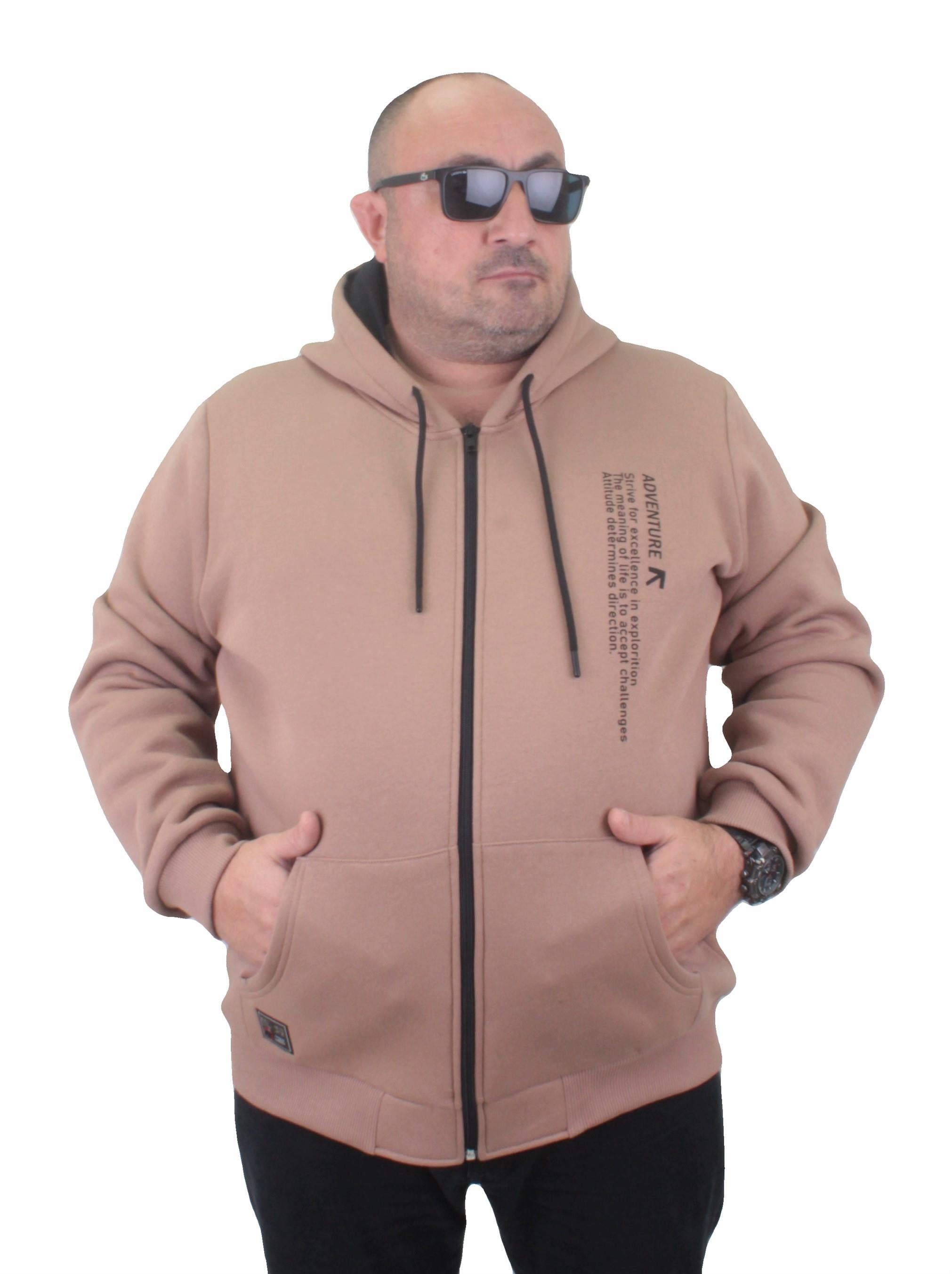 MocGrande Fermuarlı Kapuşonlu Büyük Beden Sweat Adventure 23220 S.KAHVE