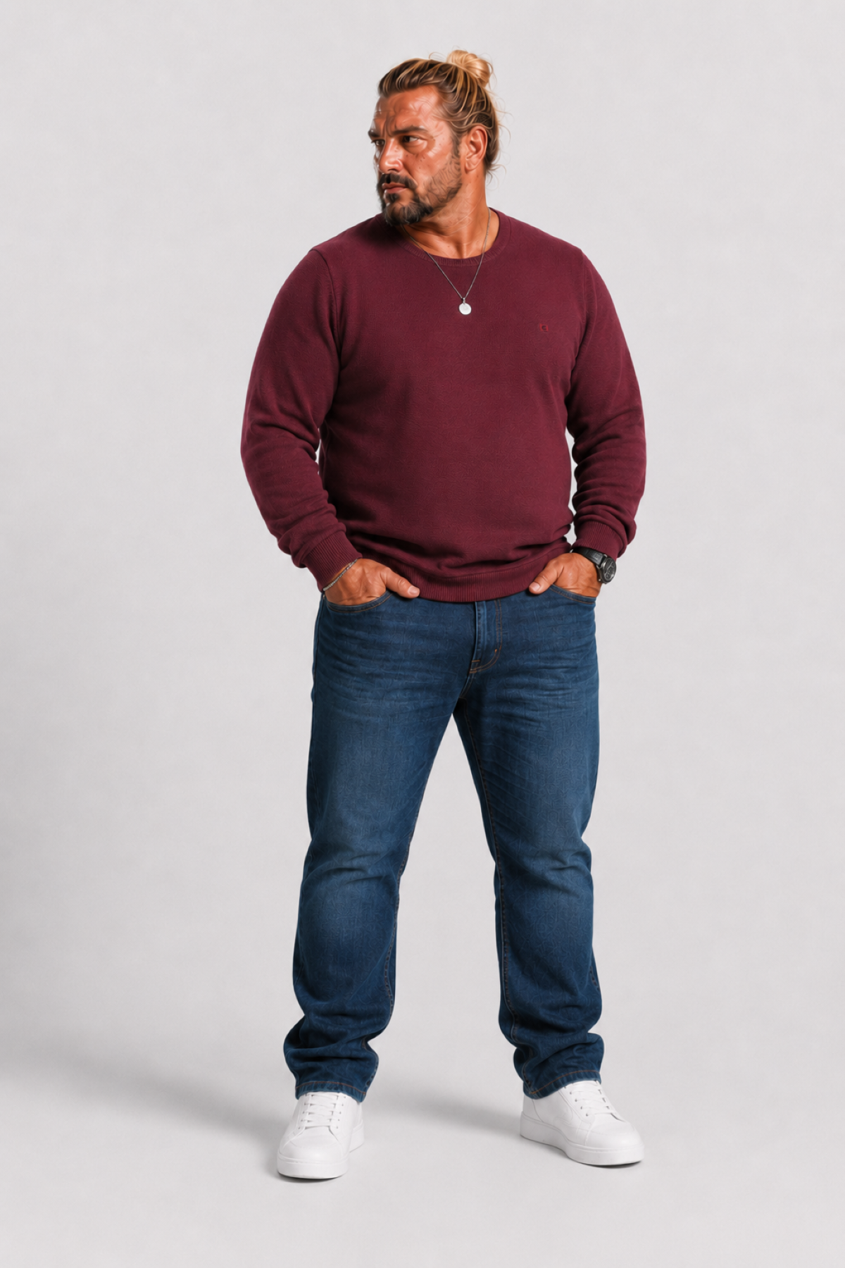 MocGrande Gipeli Sweat  Bisiklet Yaka Wreath 22713 BORDO