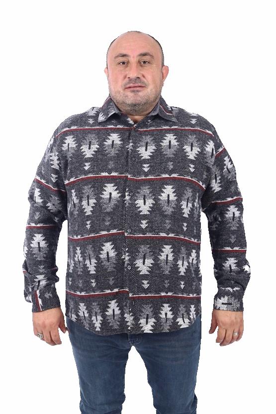 MocGrande Oduncu Gömlek Mc Three Rug Print 22212 SIYAH