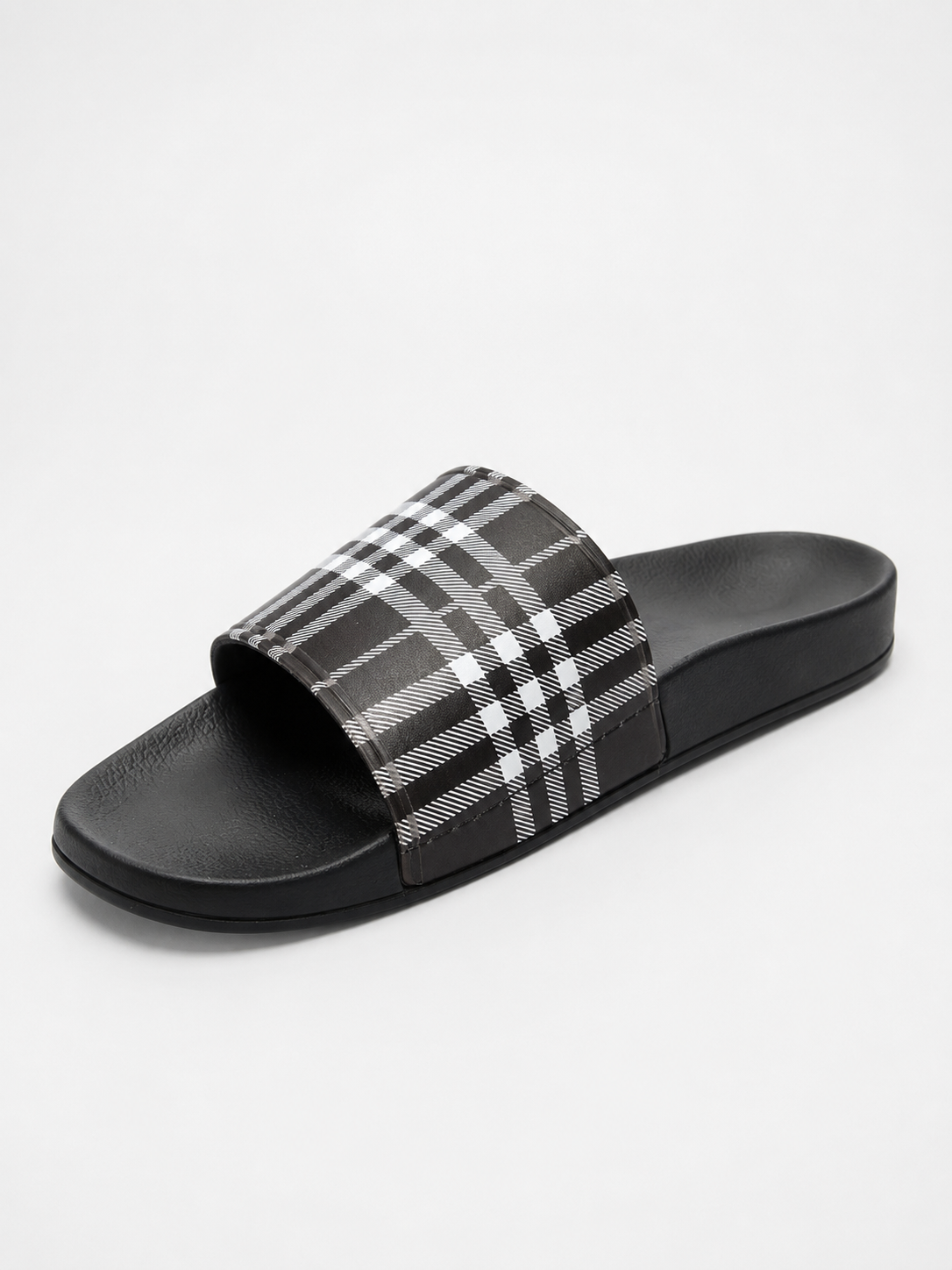 Mocgrande PVC Terlik Ekose  11506 SIYAH