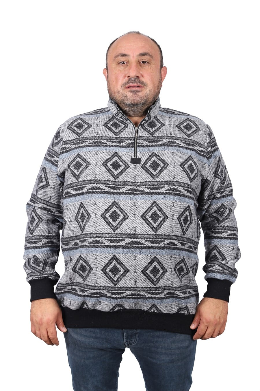 MocGrande Sweatshirt Oduncu Polo Yaka Fermuarlı 22220