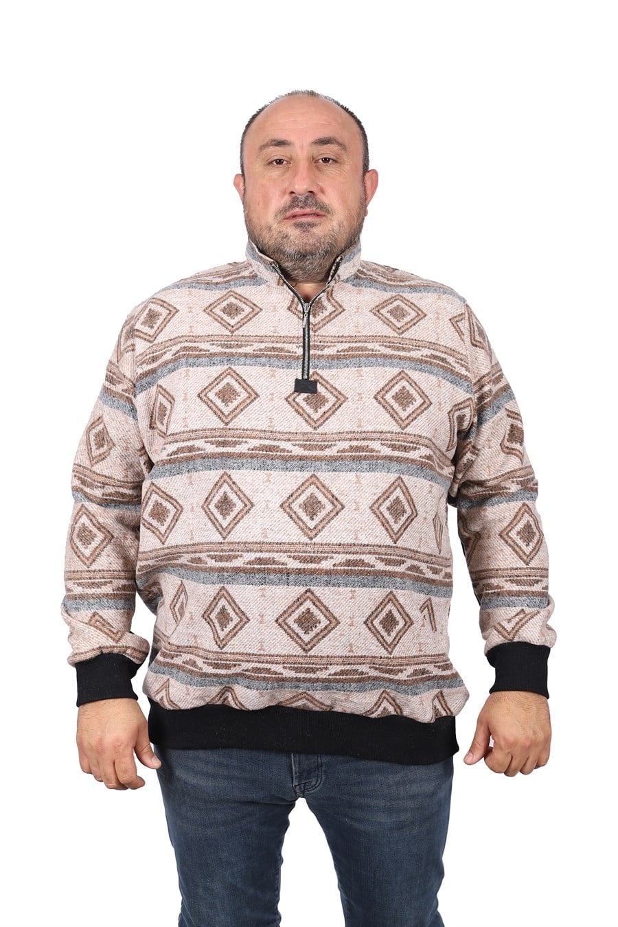 MocGrande Sweatshirt Oduncu Polo Yaka Fermuarlı 22220