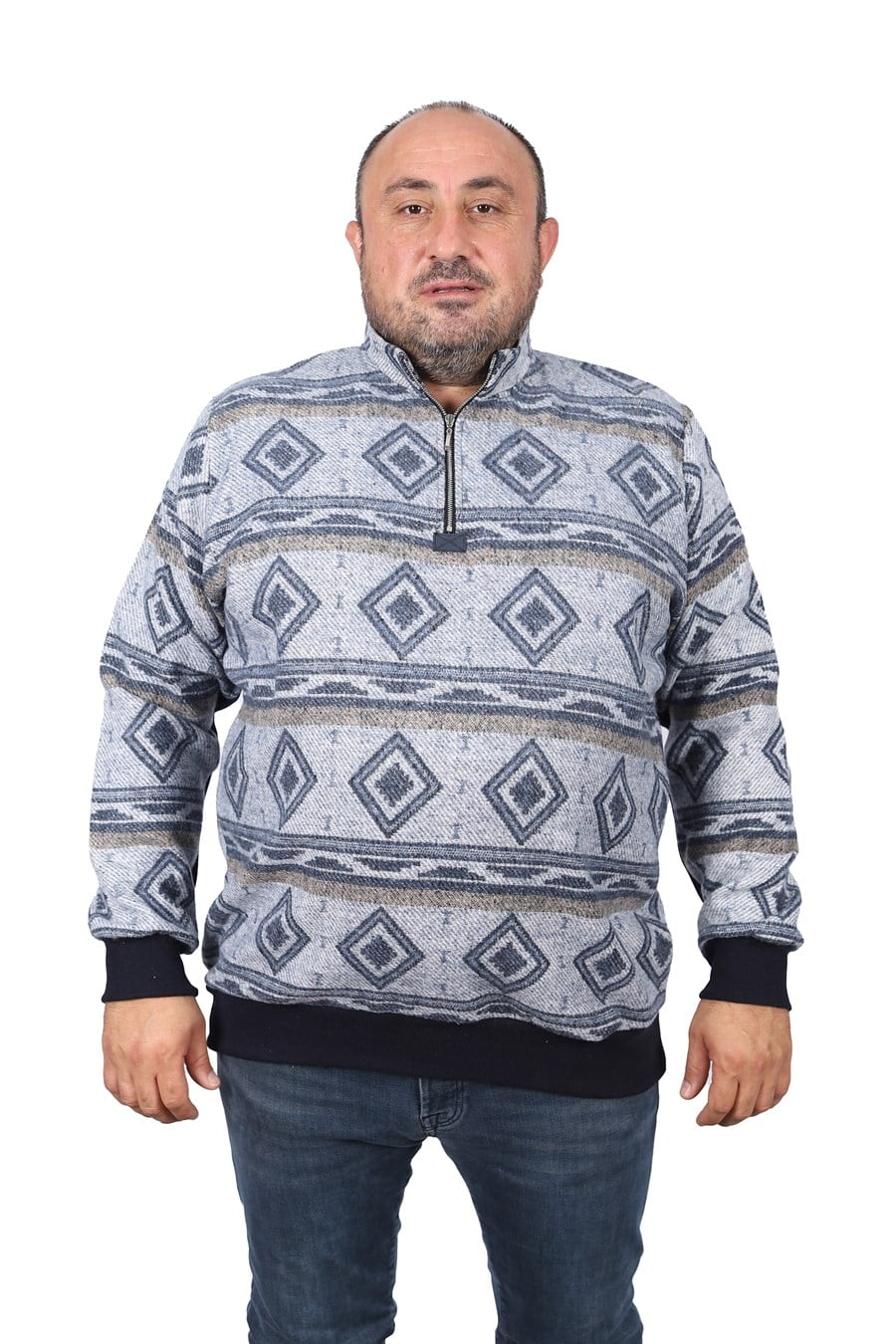MocGrande Sweatshirt Oduncu Polo Yaka Fermuarlı 22220