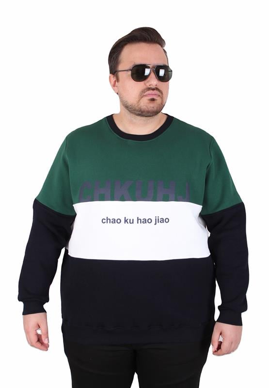 Mocgrande Büyük Beden Bisiklet Yaka 3ip Sweat Chao Ku 25721 NEFTI