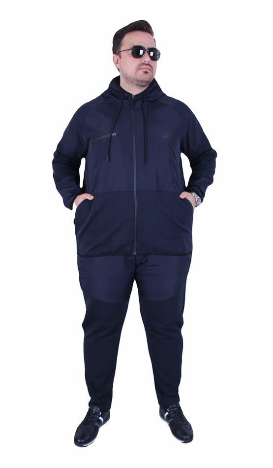 Mocgrande Büyük Beden Double Face Sıvamalı Eşofman Takım M.G TK25608 LACIVERT