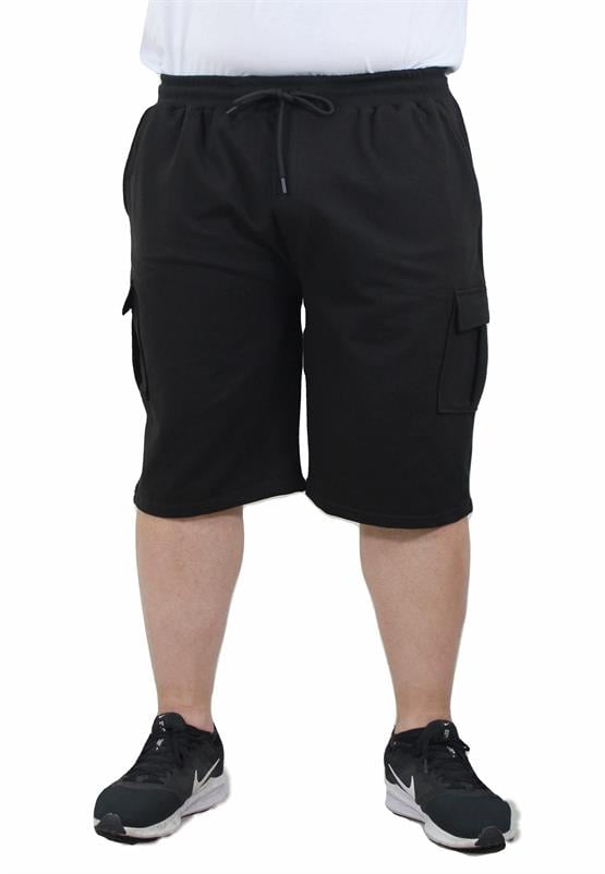 Mocgrande Büyük Beden Komando Cep Penye Şort 23602 SIYAH