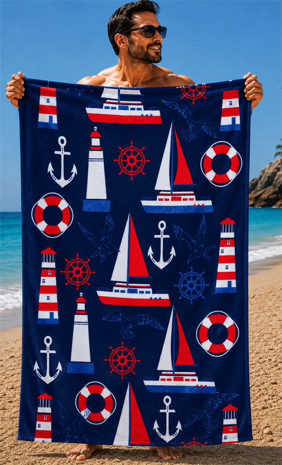 Mocgrande Plaj Havlusu 75 X 150 Deep Sea Club 42102 Marin