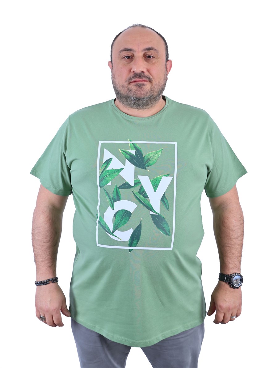 Moc Grande Erkek Büyük Beden T-shirt NCY LEAF 22139
