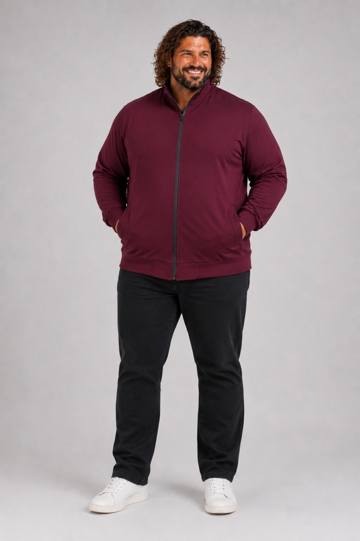 Mocgrande Büyük Beden Basic Mevsimlik Fermuarlı Sweatshirt 22750 MURDUM