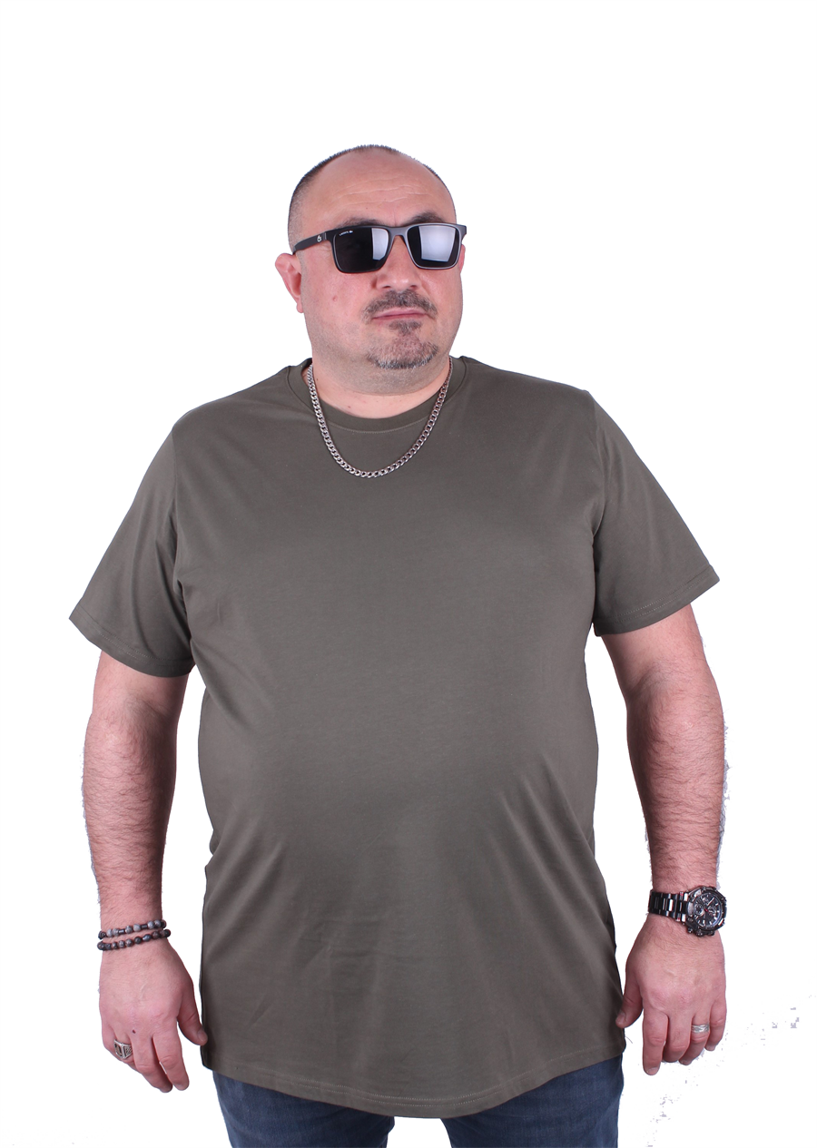 Mocgrande Büyük Beden Basic Tişört 11100 HAKI