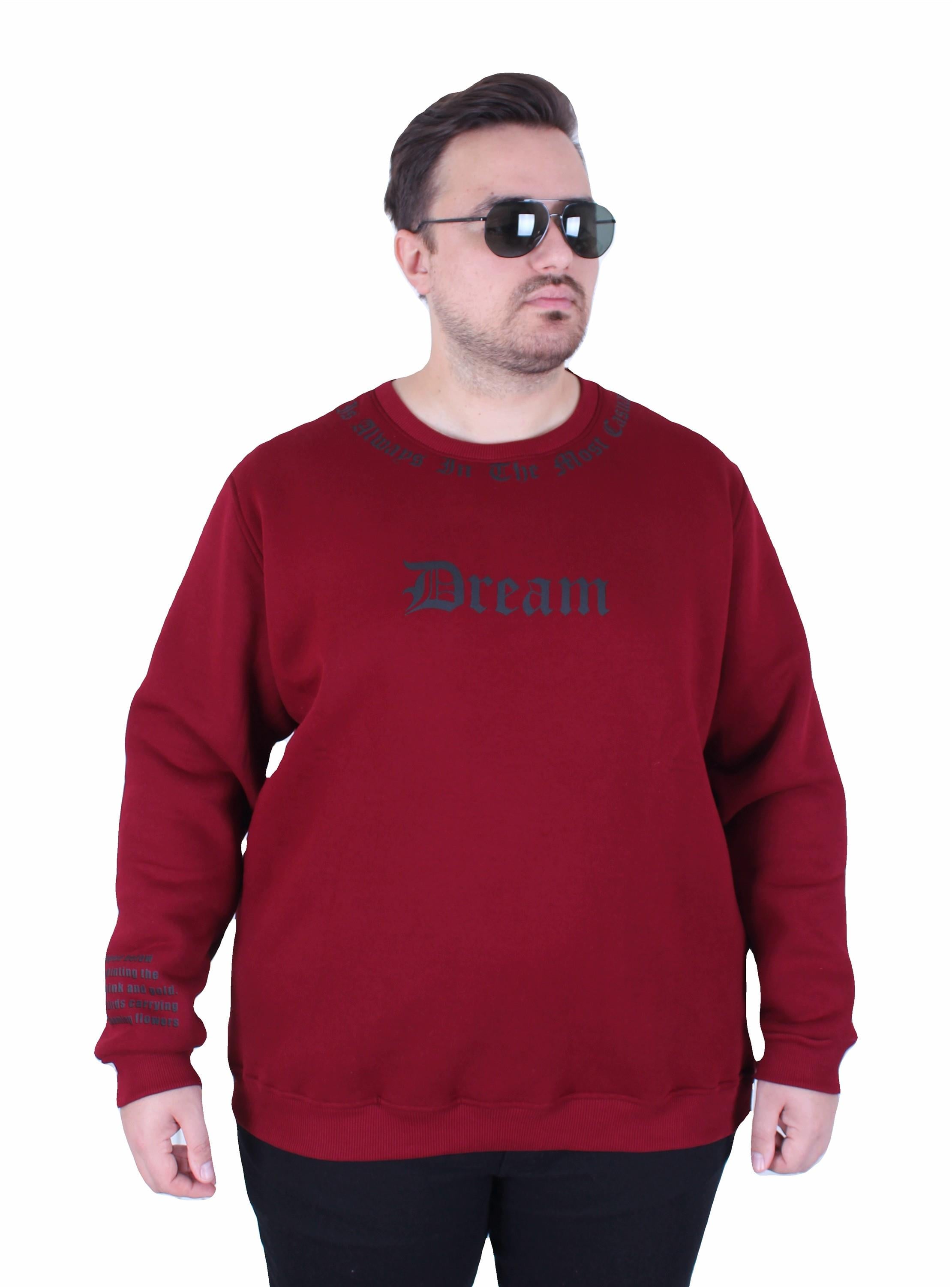 Mocgrande Büyük Beden Bisiklet Yaka 3ip Sweat Dream 25715 MURDUM