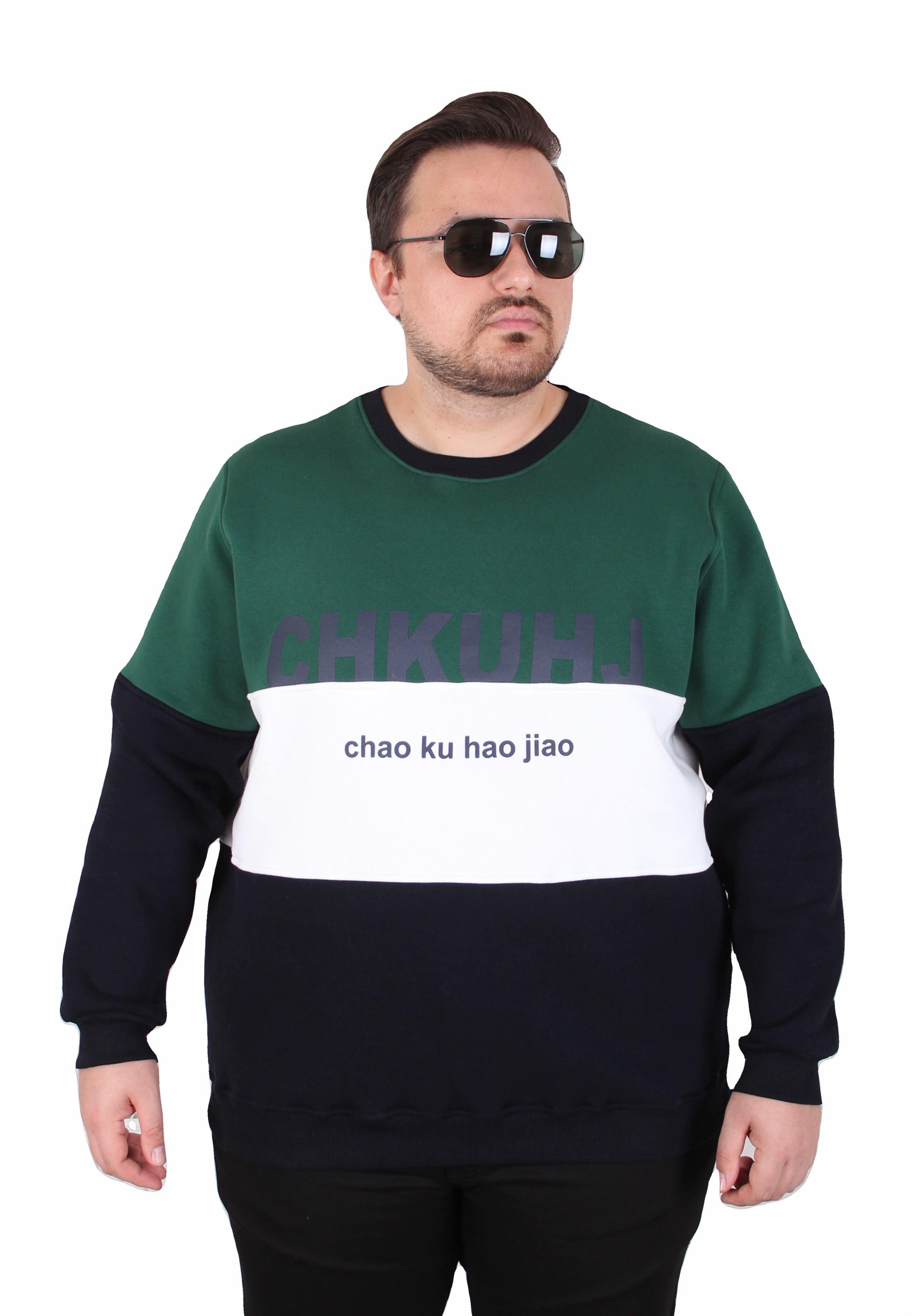 Mocgrande Büyük Beden Bisiklet Yaka 3ip Sweat Chao Ku 25721 NEFTI