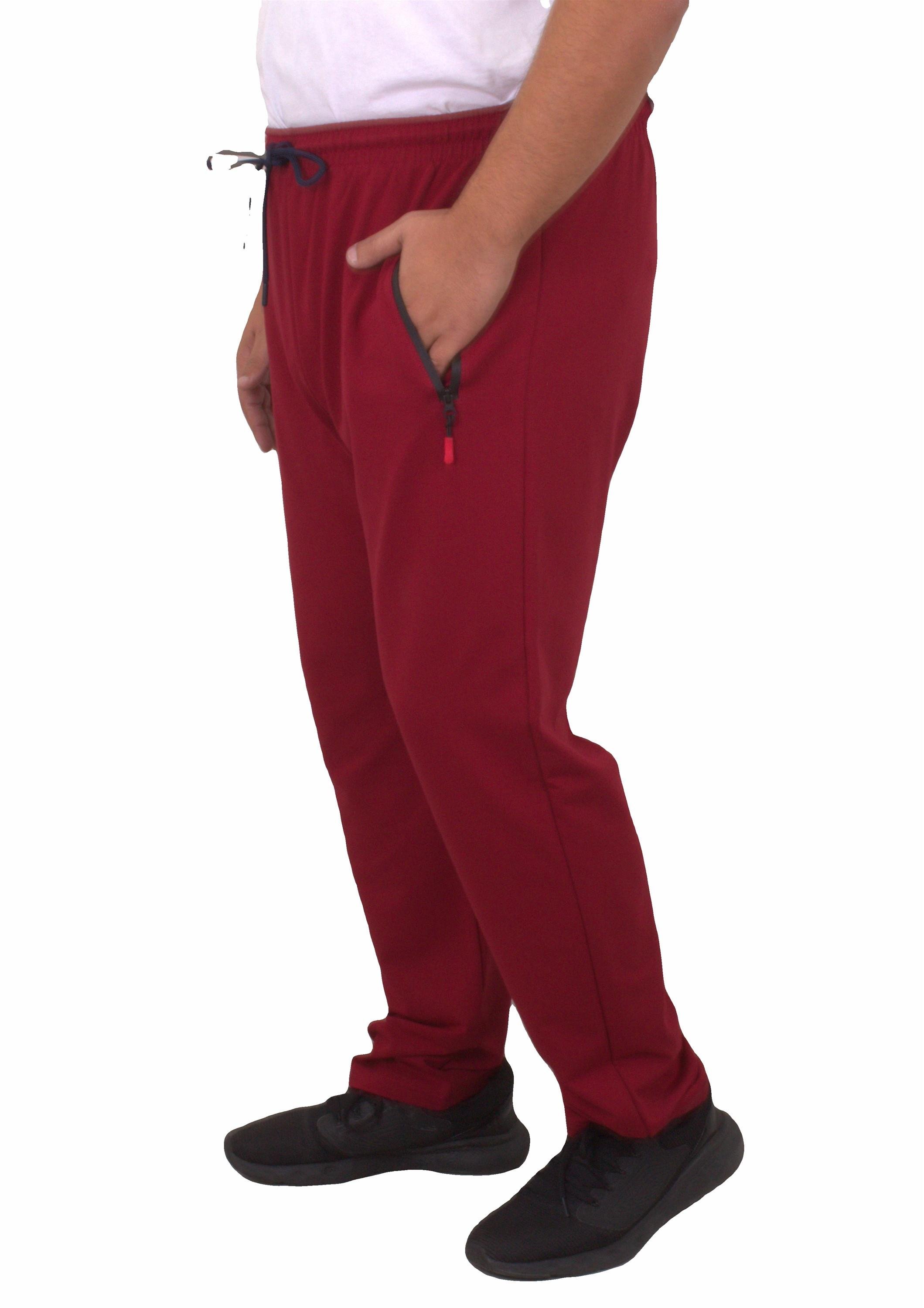 Mocgrande Büyük Beden Classic Eşofman Altı Fermuarlı Cep 22500 BORDO