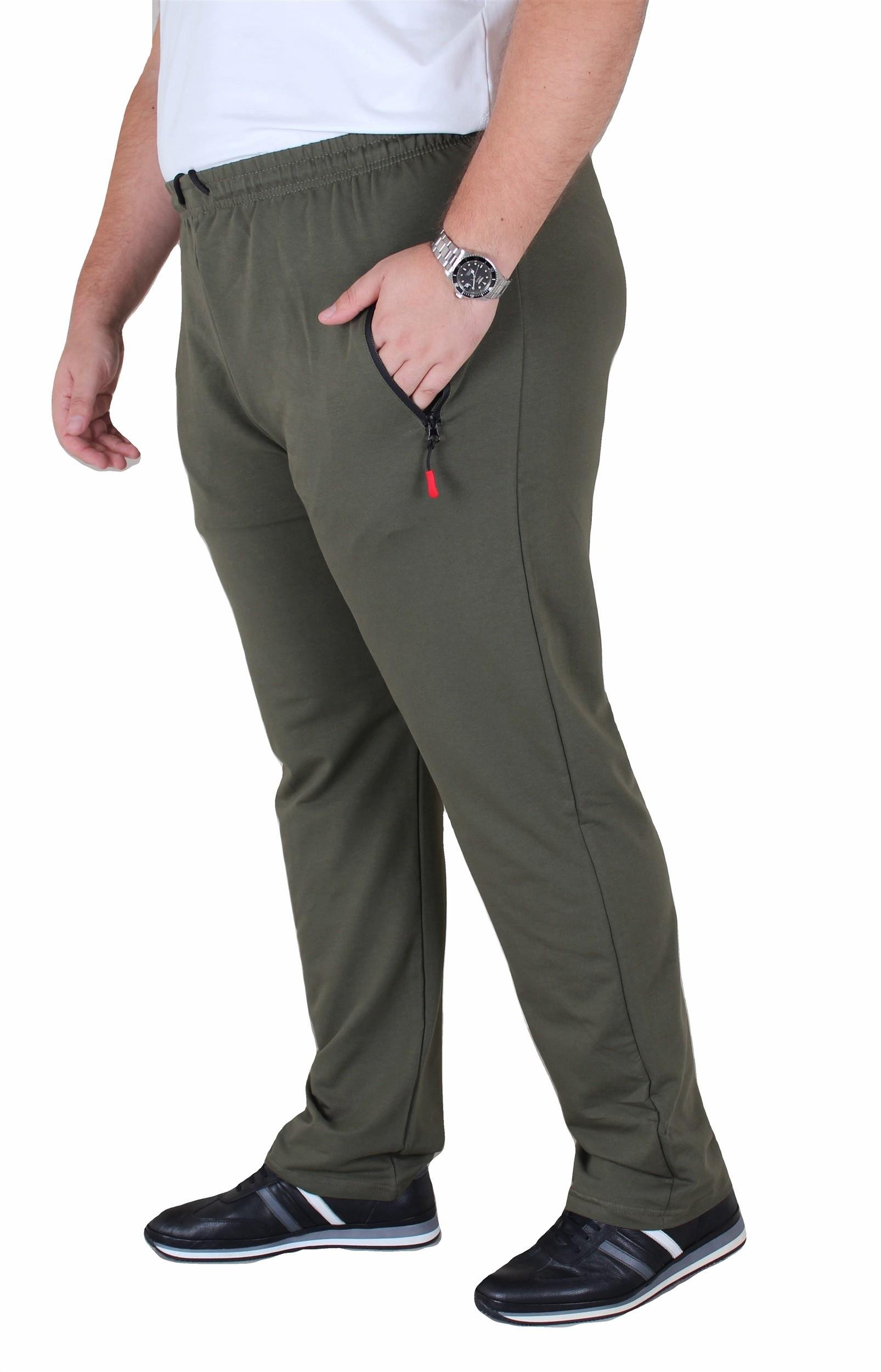 Mocgrande Büyük Beden Classic Eşofman Altı Fermuarlı Cep 22500 HAKI