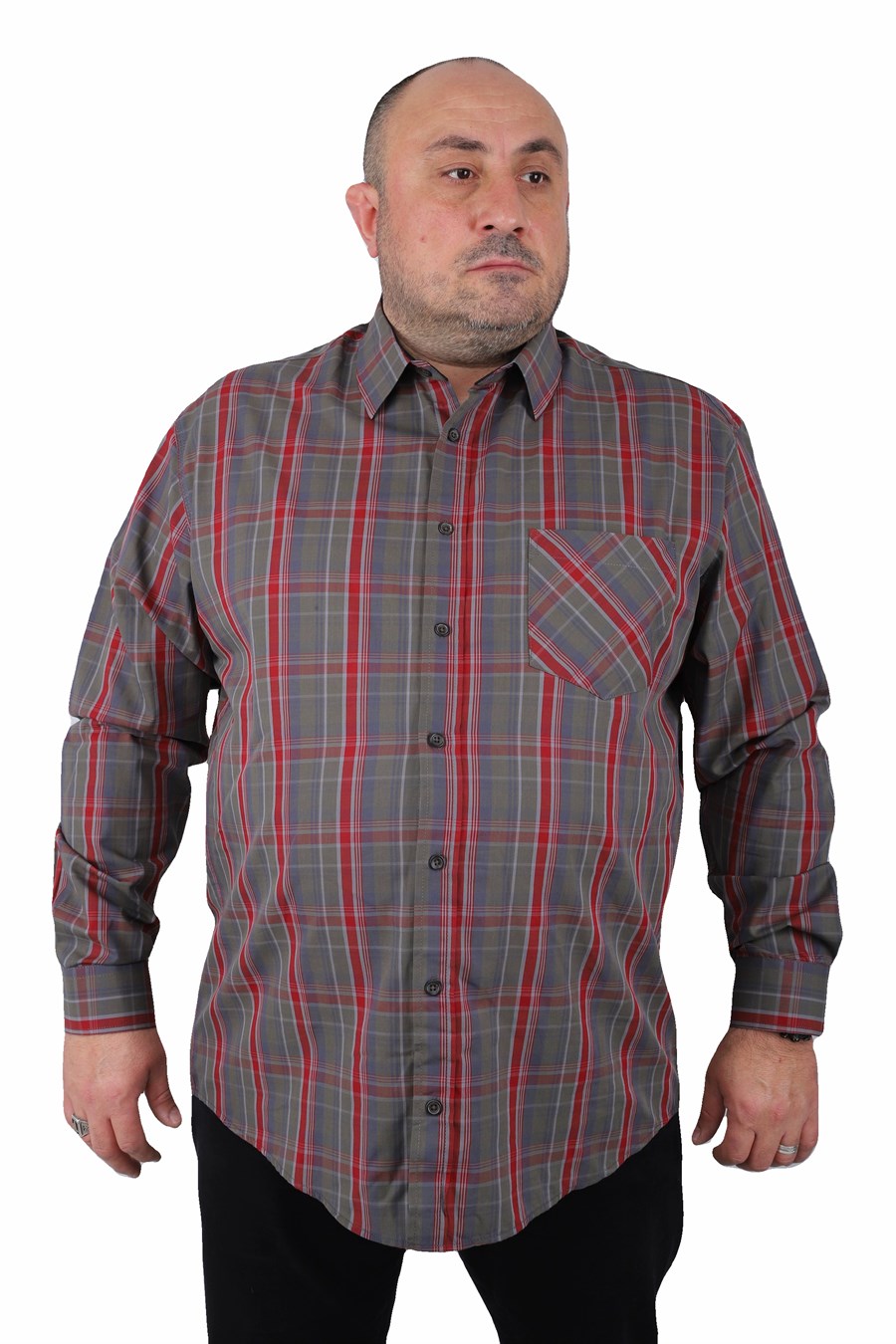 Mocgrande Büyük Beden Erkek Cepli Gömlek Estacional 23372 HAKI