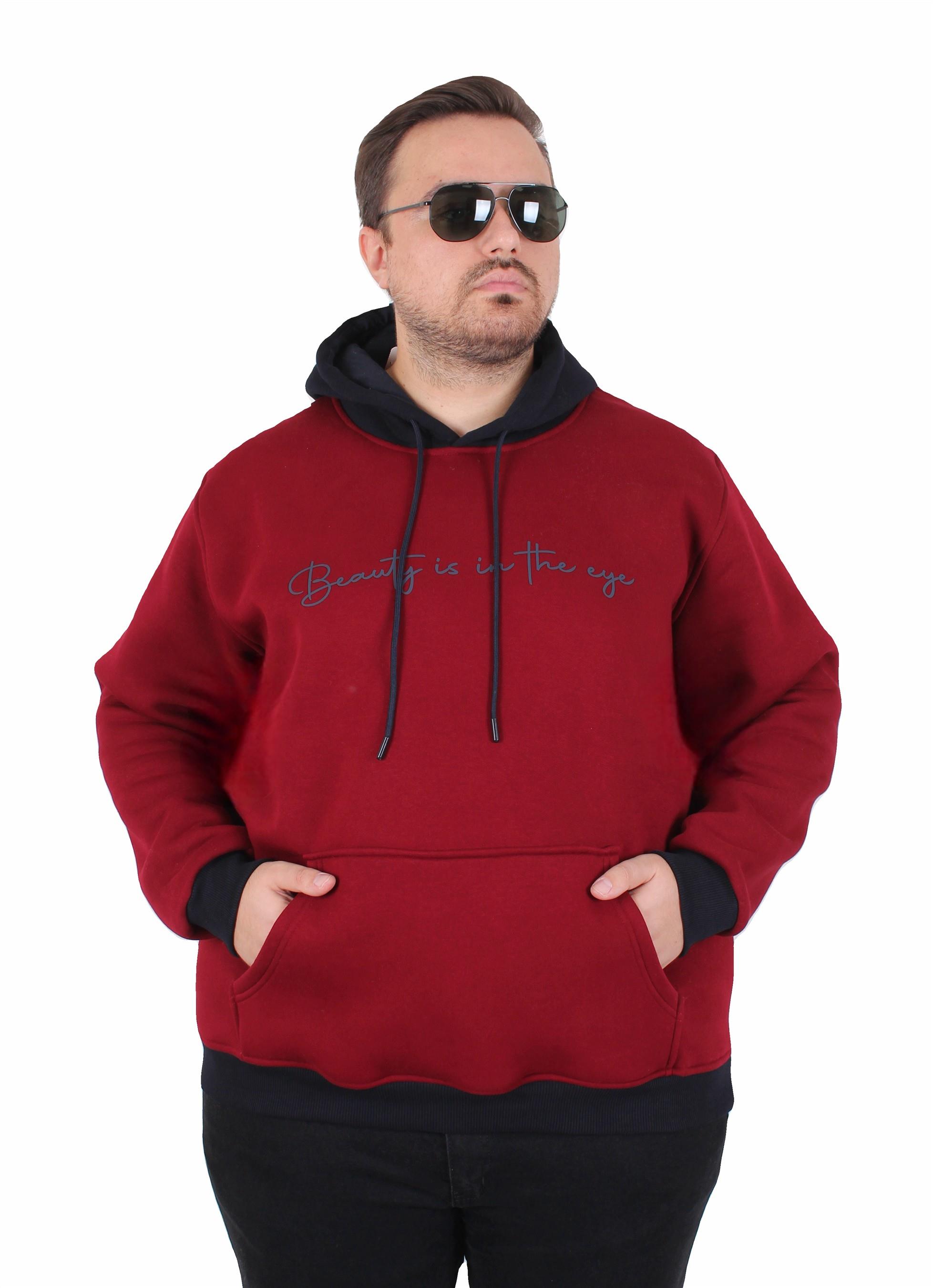 MocGrande Büyük Beden Kapüşonlu 3ip Sweat Beauty 25714 MURDUM