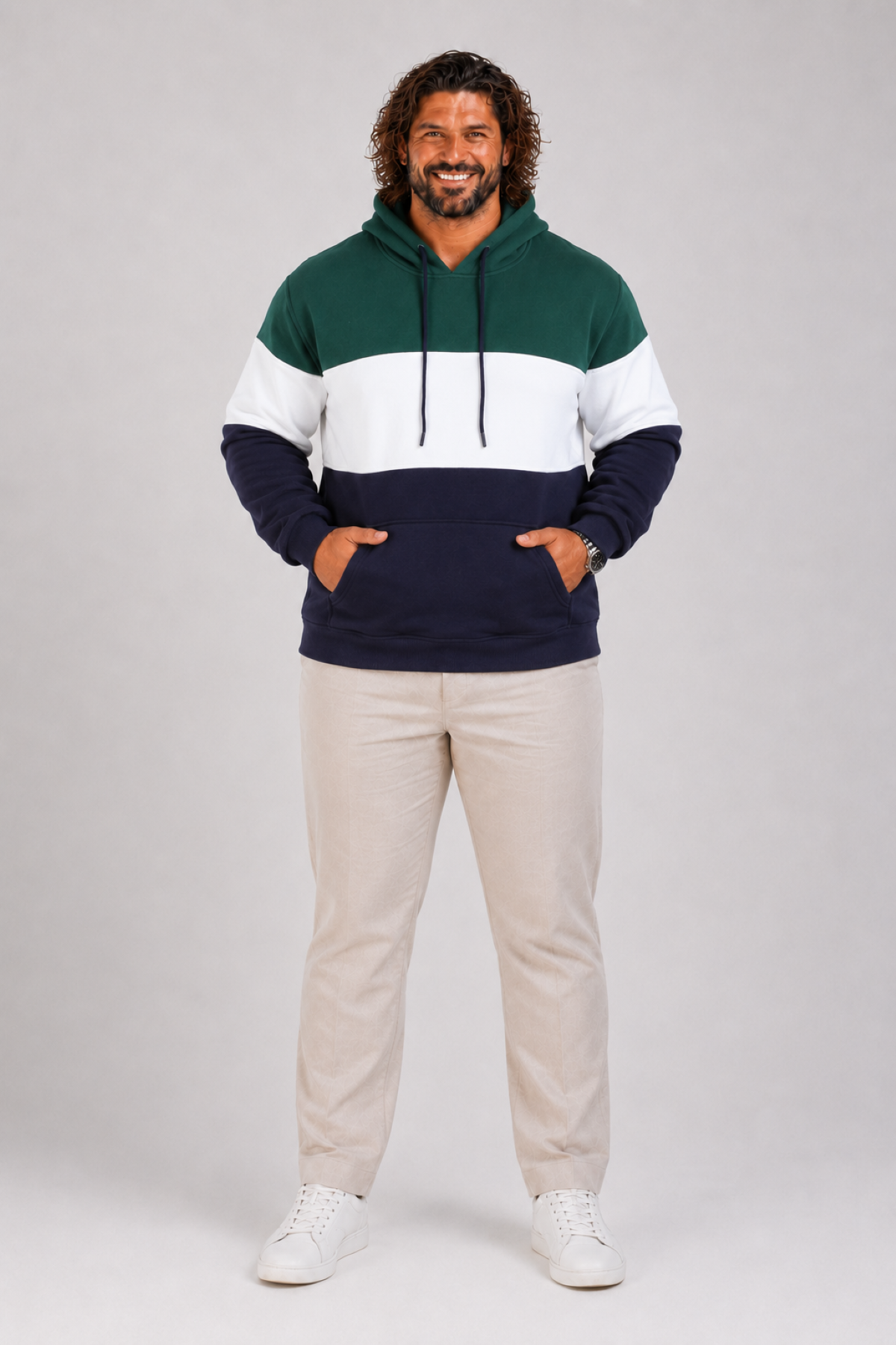 Mocgrande Büyük Beden Kapüşonlu 3ip Sweat MG 25725 NEFTI