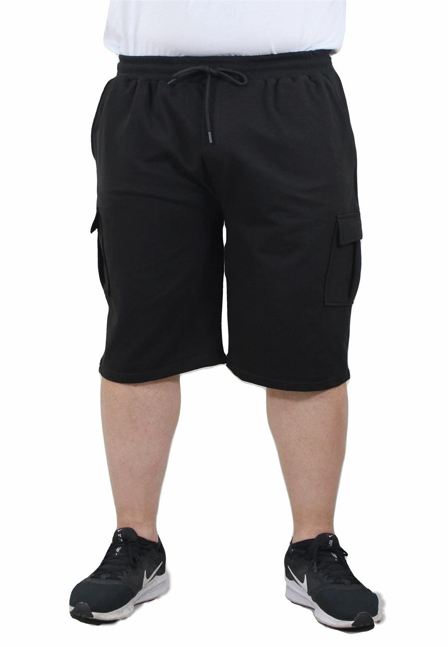 Mocgrande Büyük Beden Komando Cep Penye Şort 23602 SIYAH