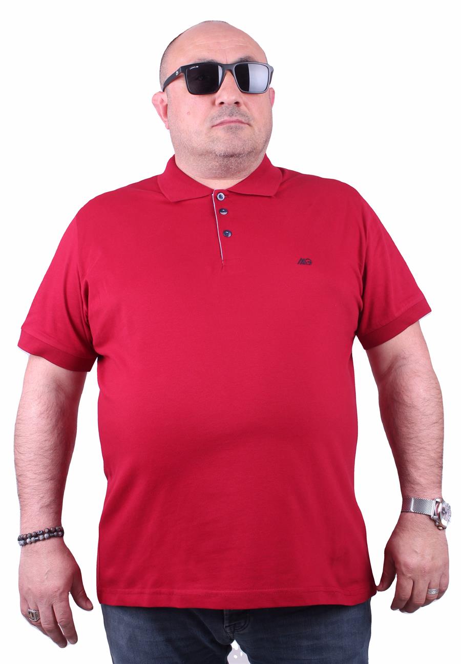 Mocgrande Büyük Beden Likralı Klasik Polo Tişört 11500 BORDO