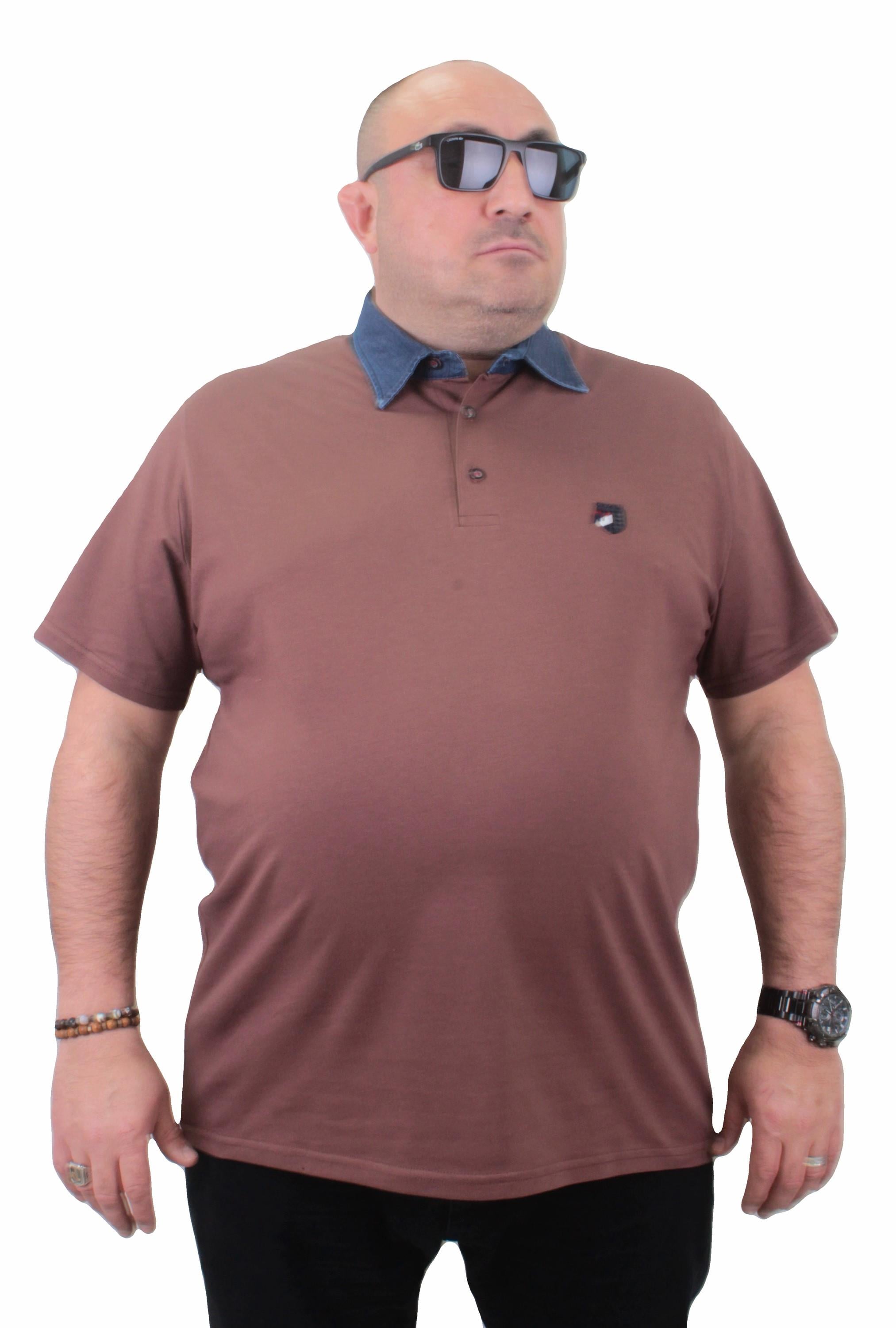Mocgrande Büyük Beden Polo Kot Yaka Tişört 23420 TABA