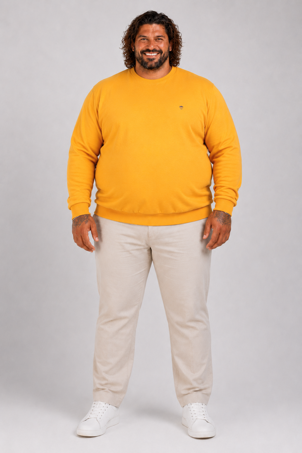 MocGrande Büyük Beden Selanik Classic Sweat 23200 HARDAL