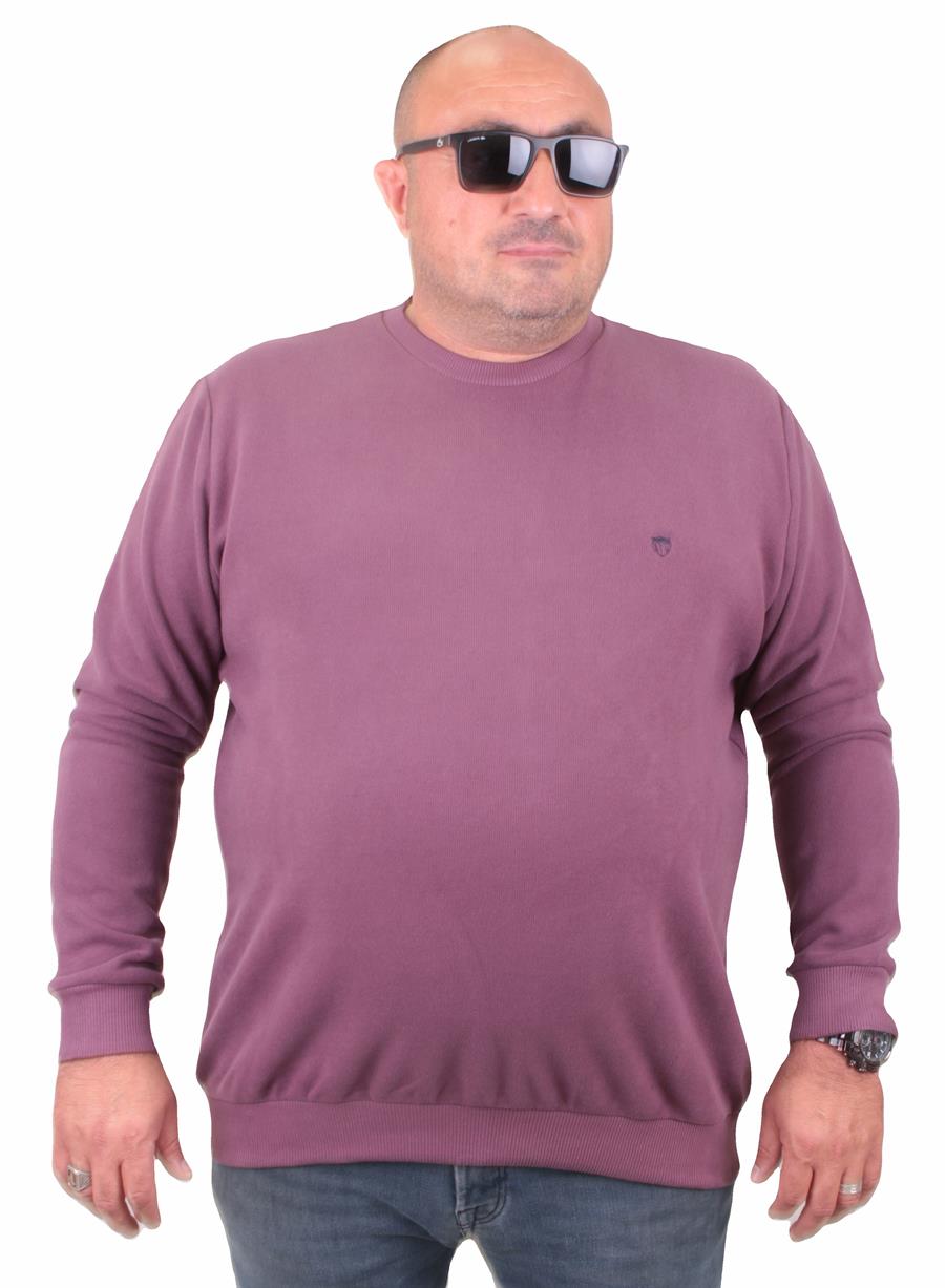 MocGrande Büyük Beden Selanik Classic Sweat 23200 Eflatun