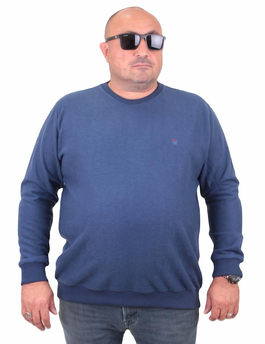 MocGrande Büyük Beden Selanik Classic Sweat 23200 Marin