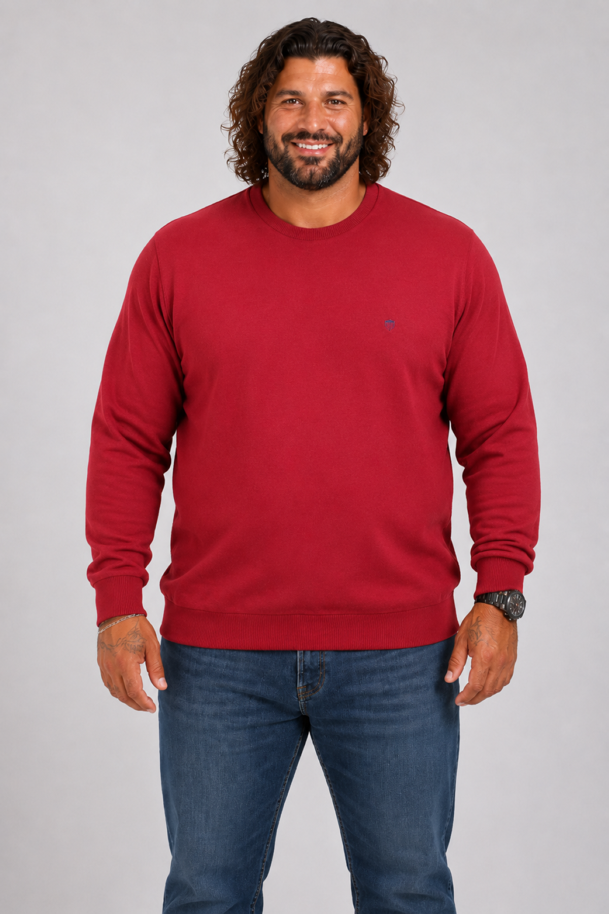 MocGrande Büyük Beden Selanik Classic Sweat 23200 BORDO