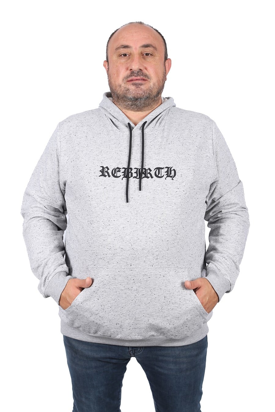 MocGrande Büyük Beden Sweatshirt Kapşonlu Rebirth 22701