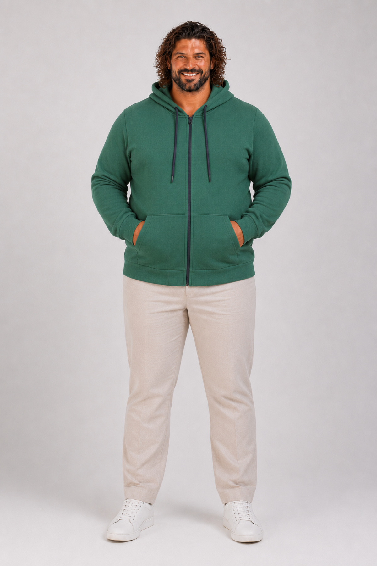 Mocgrande Büyük Beden Unisex Kapüşonlu 3ip Sweat 11701 NEFTI