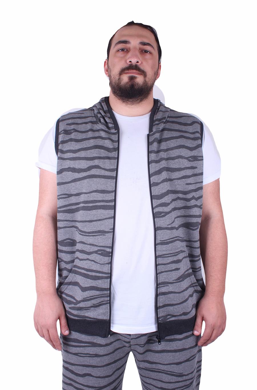 Mocgrande Büyük Beden Unisex Yelek 23600 GRI