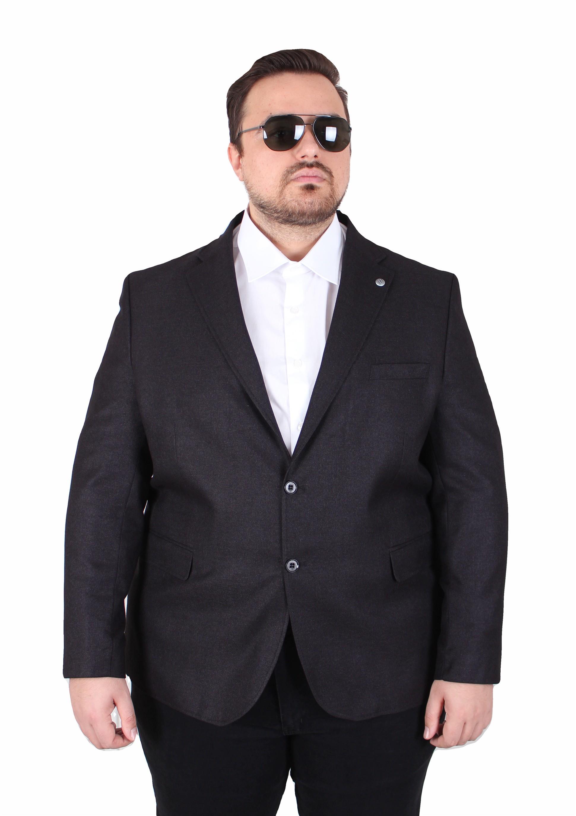 Mocgrande Erkek Büyük Beden 4 Drop Blazer Oskar Ceket 500607 SIYAH