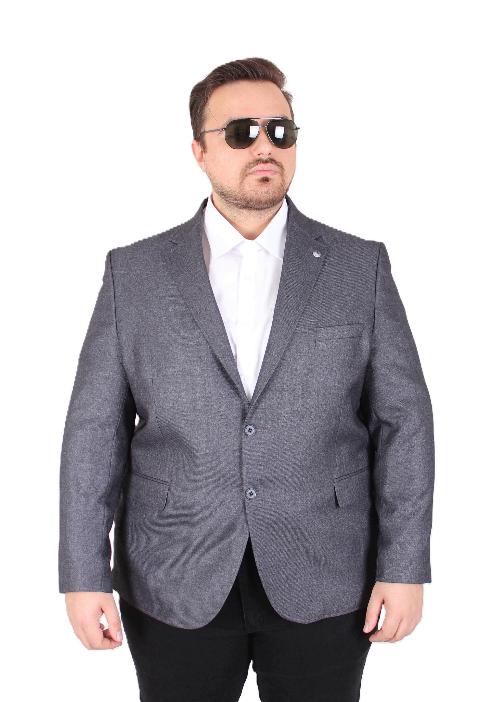Mocgrande Erkek Büyük Beden 4 Drop Blazer Oskar Ceket 500607 FUME