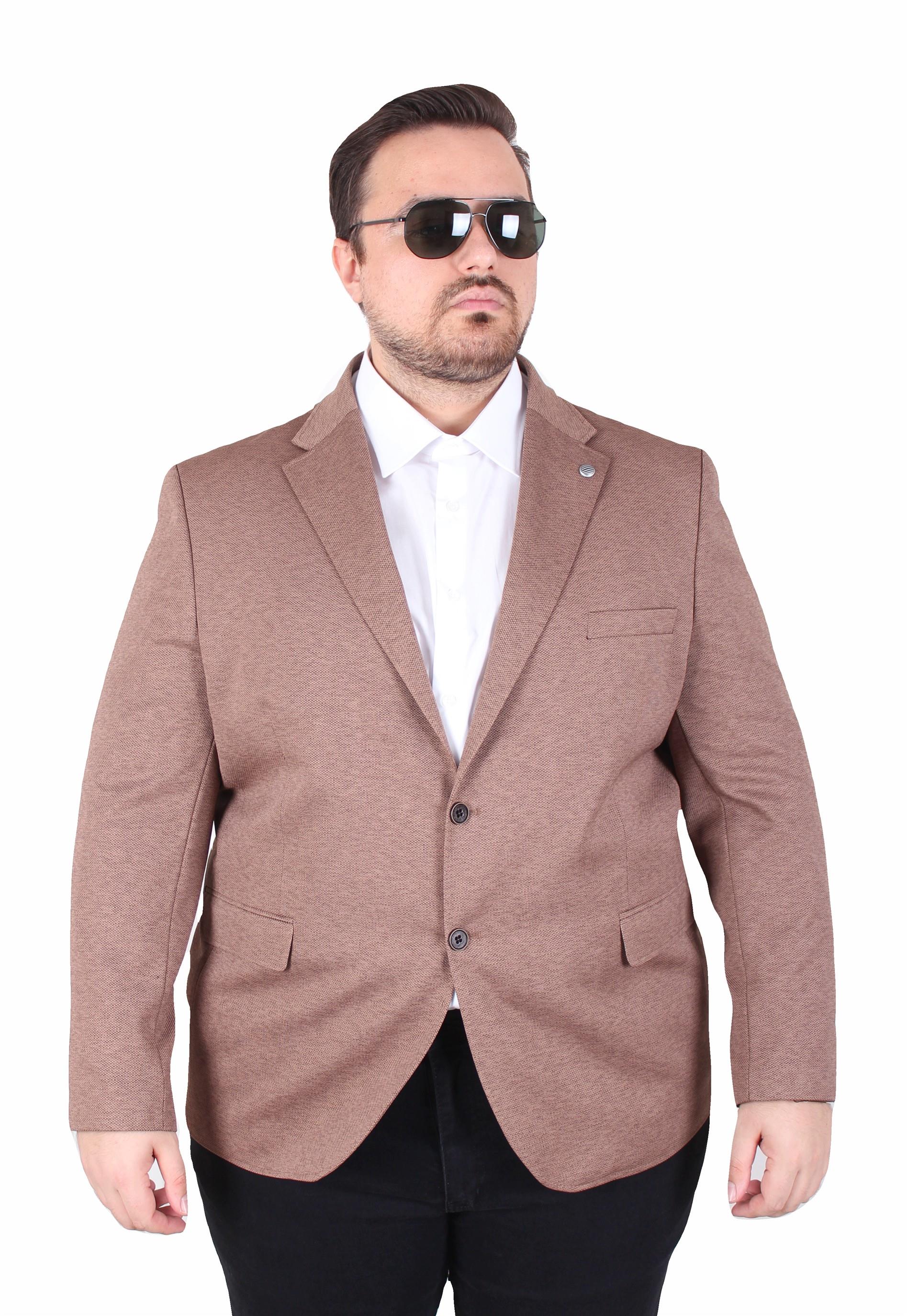 Mocgrande Erkek Büyük Beden 4 Drop Blazer Zaha Ceket 500603 Vizon